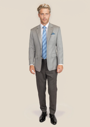 Astor Glacier Grey Twill Jacket - SARTORO