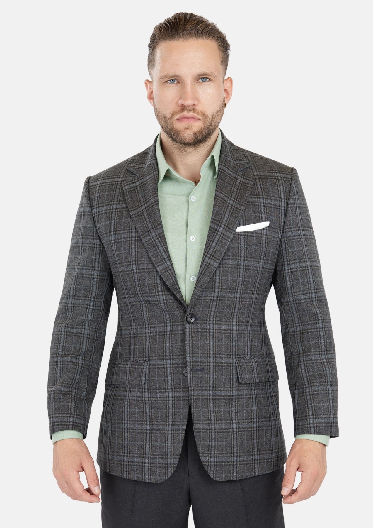 Astor Grey Two - Tone Plaid Jacket - SARTORO435