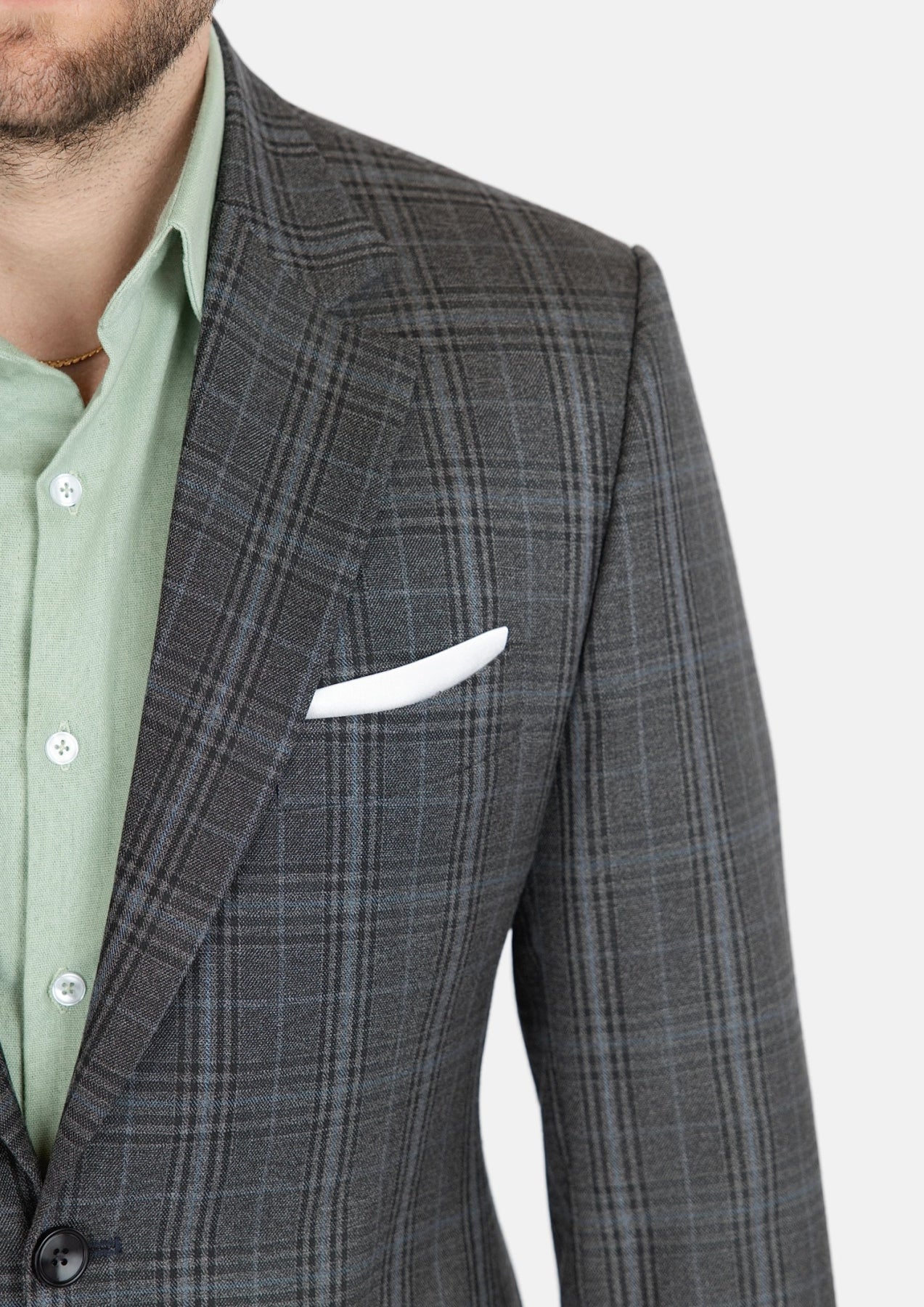 Astor Grey Two - Tone Plaid Jacket - SARTORO975