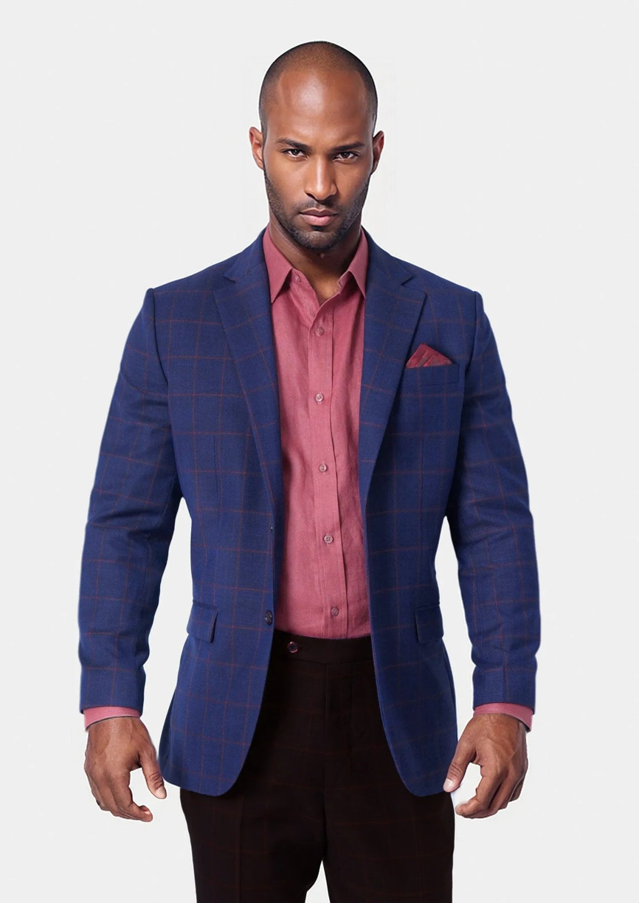 Astor Indigo Blue Windowpane Jacket - SARTORO681