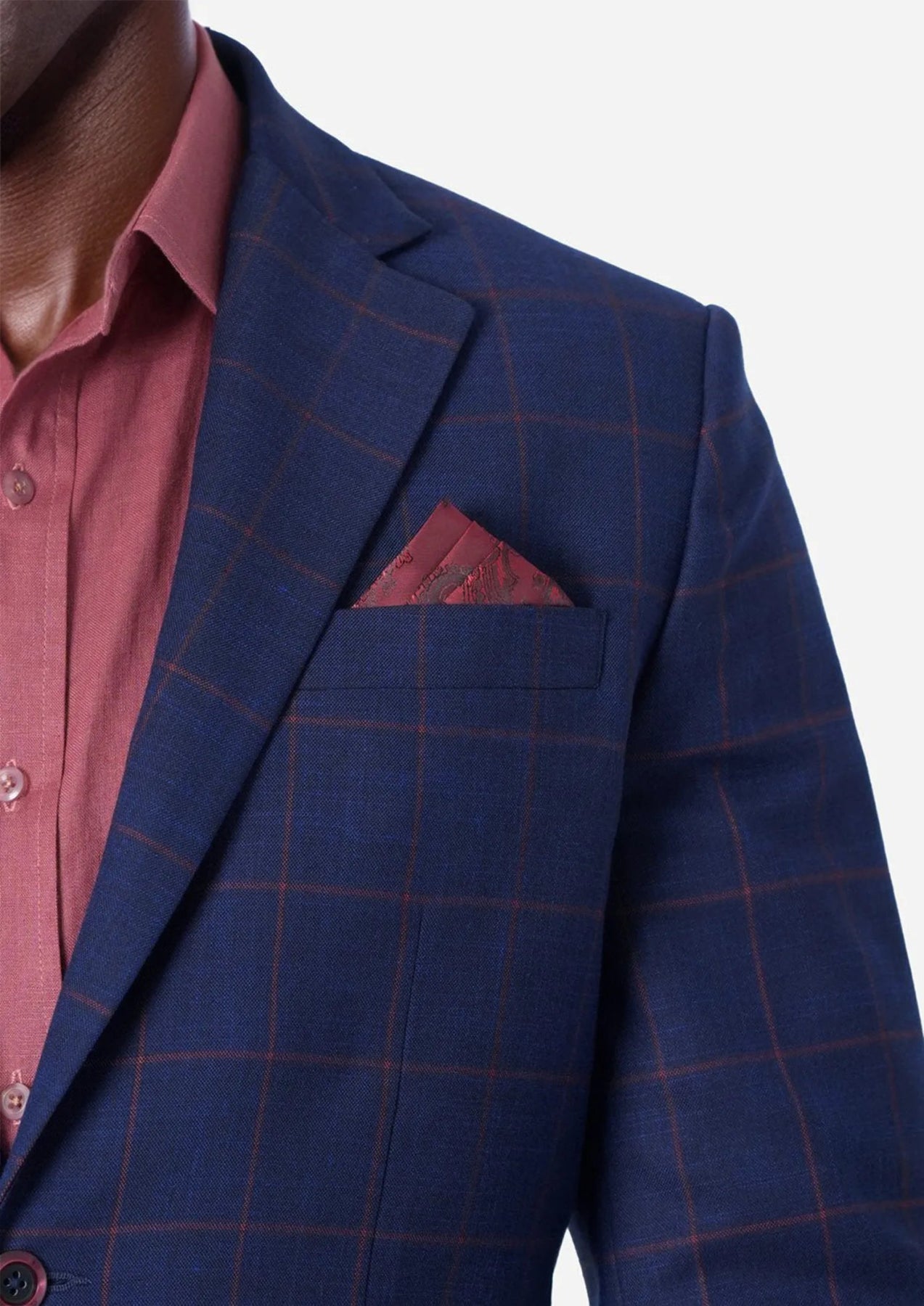 Astor Indigo Blue Windowpane Jacket - SARTORO564