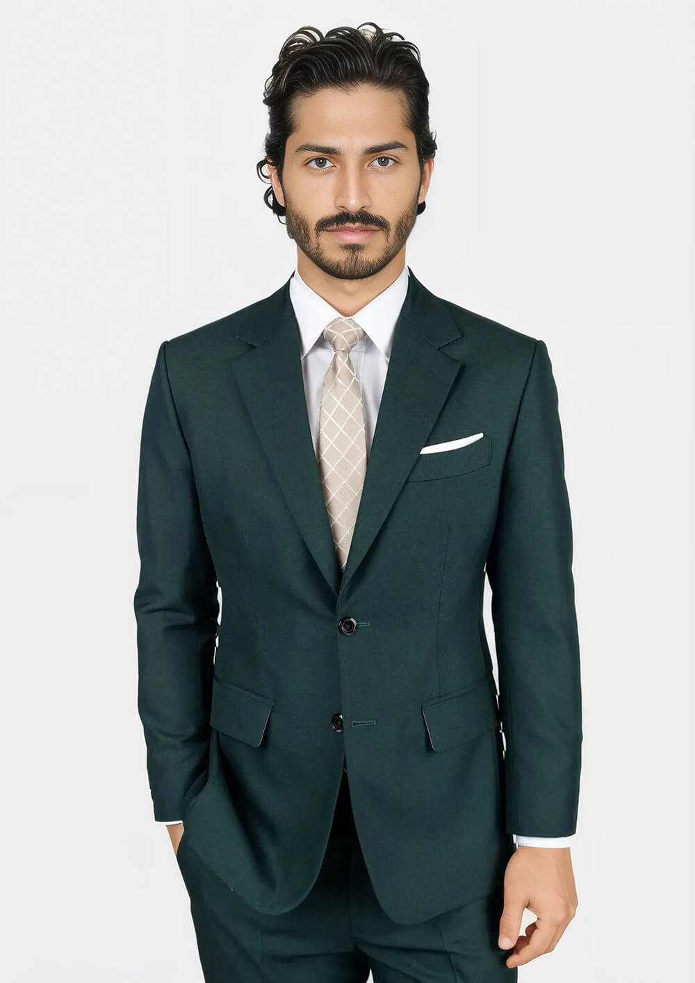 Men's Astor Sacramento Green Sharkskin Suit | SARTORO Men's Astor Sacramento Green Sharkskin Suit | SARTORO
