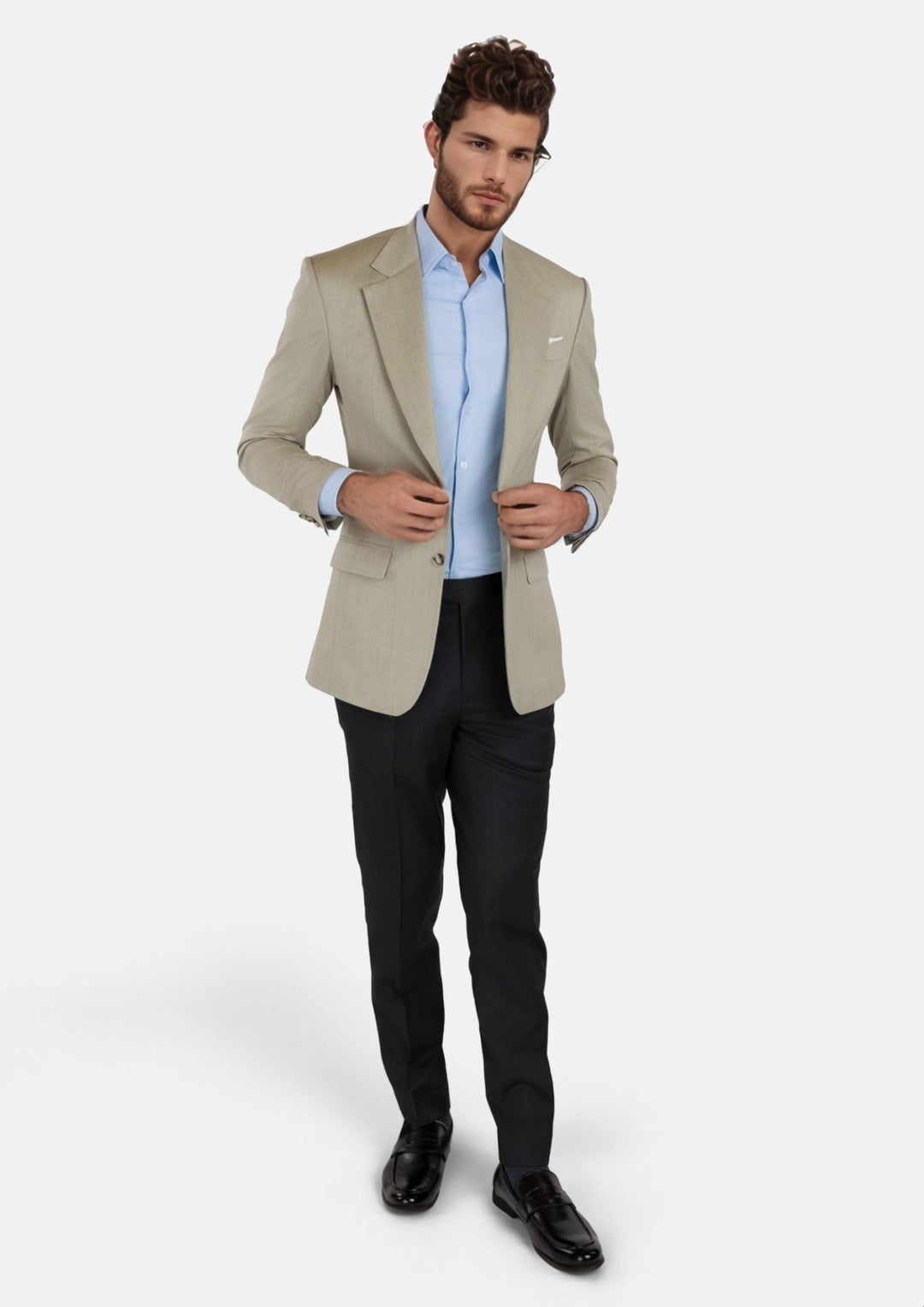Beige Sandstone Italian Wool Jacket - SARTORO