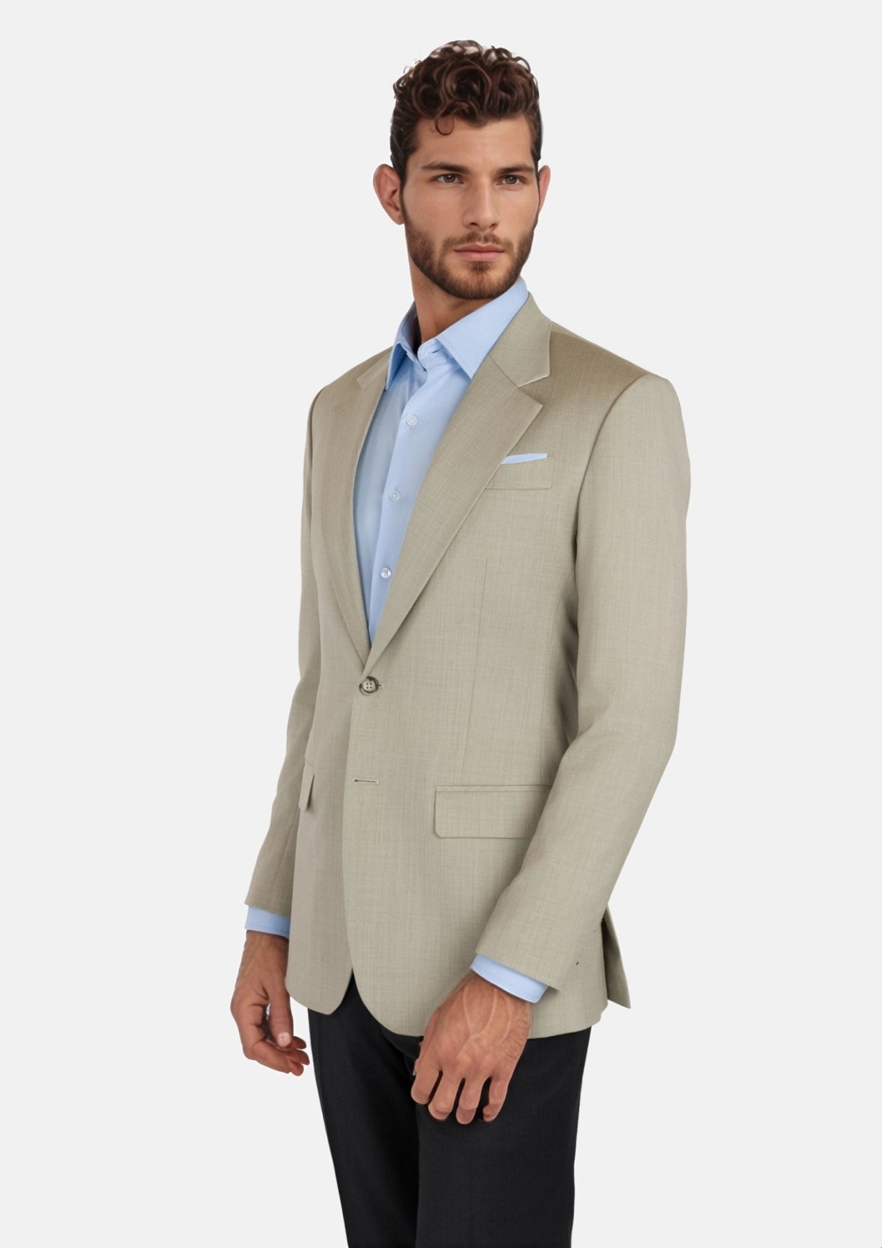 Beige Sandstone Italian Wool Jacket