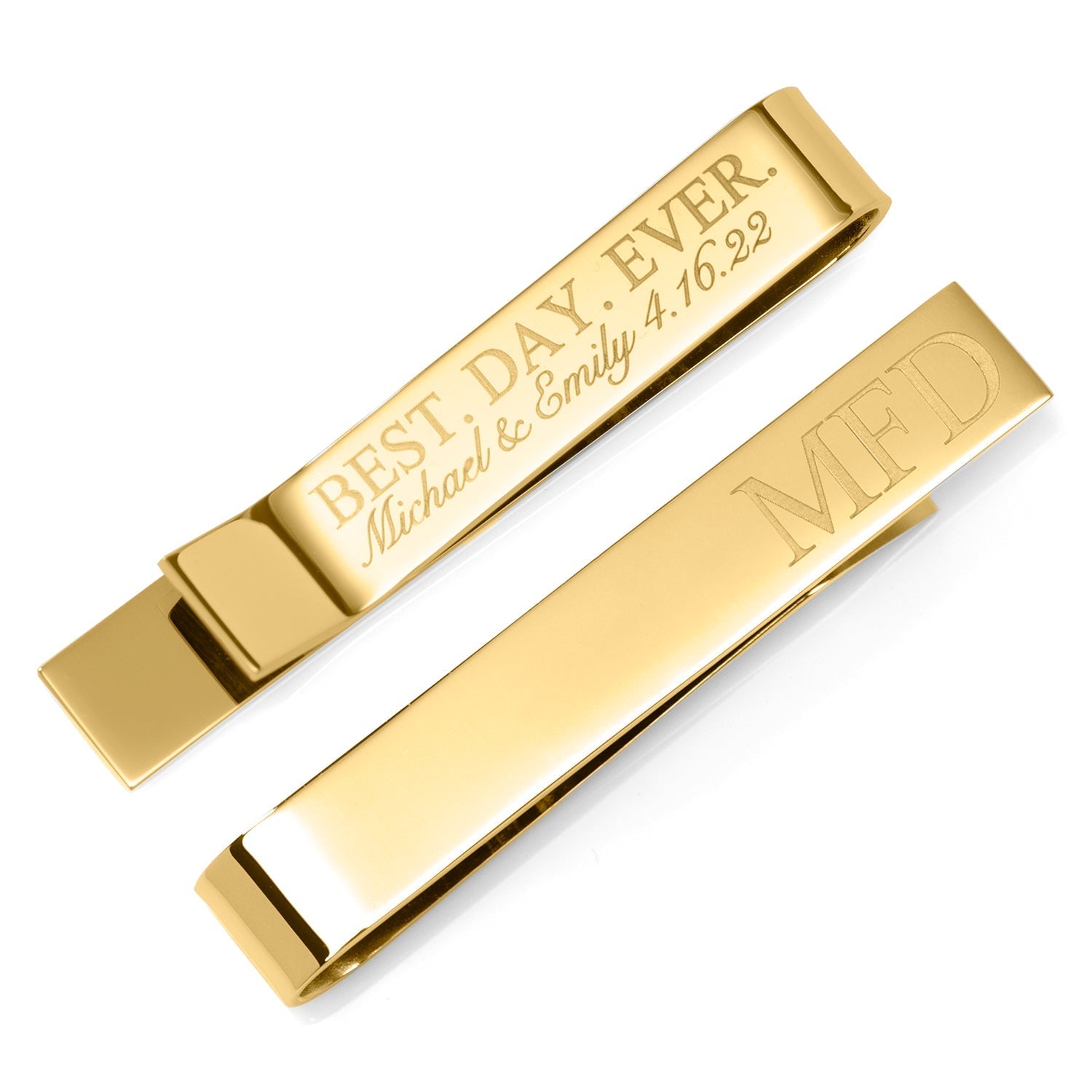 Best Day Ever Gold Engravable Tie Bar482