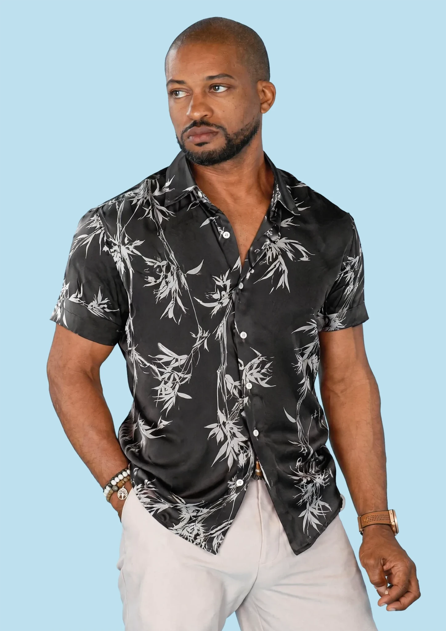 Black Bamboo Silk Shirt
