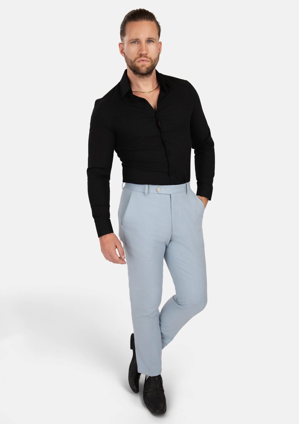 Black Linen Blend Shirt