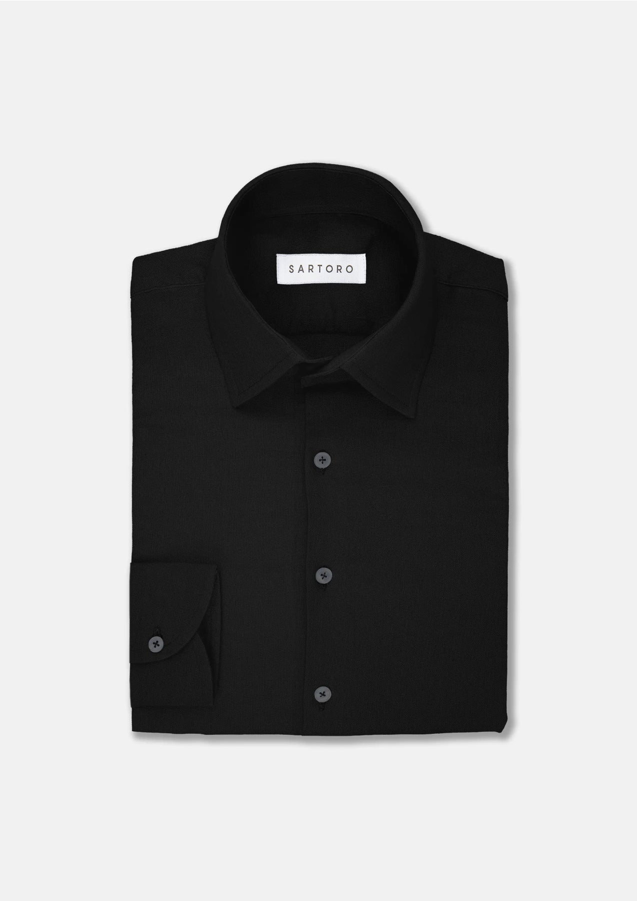Black Linen Blend Shirt