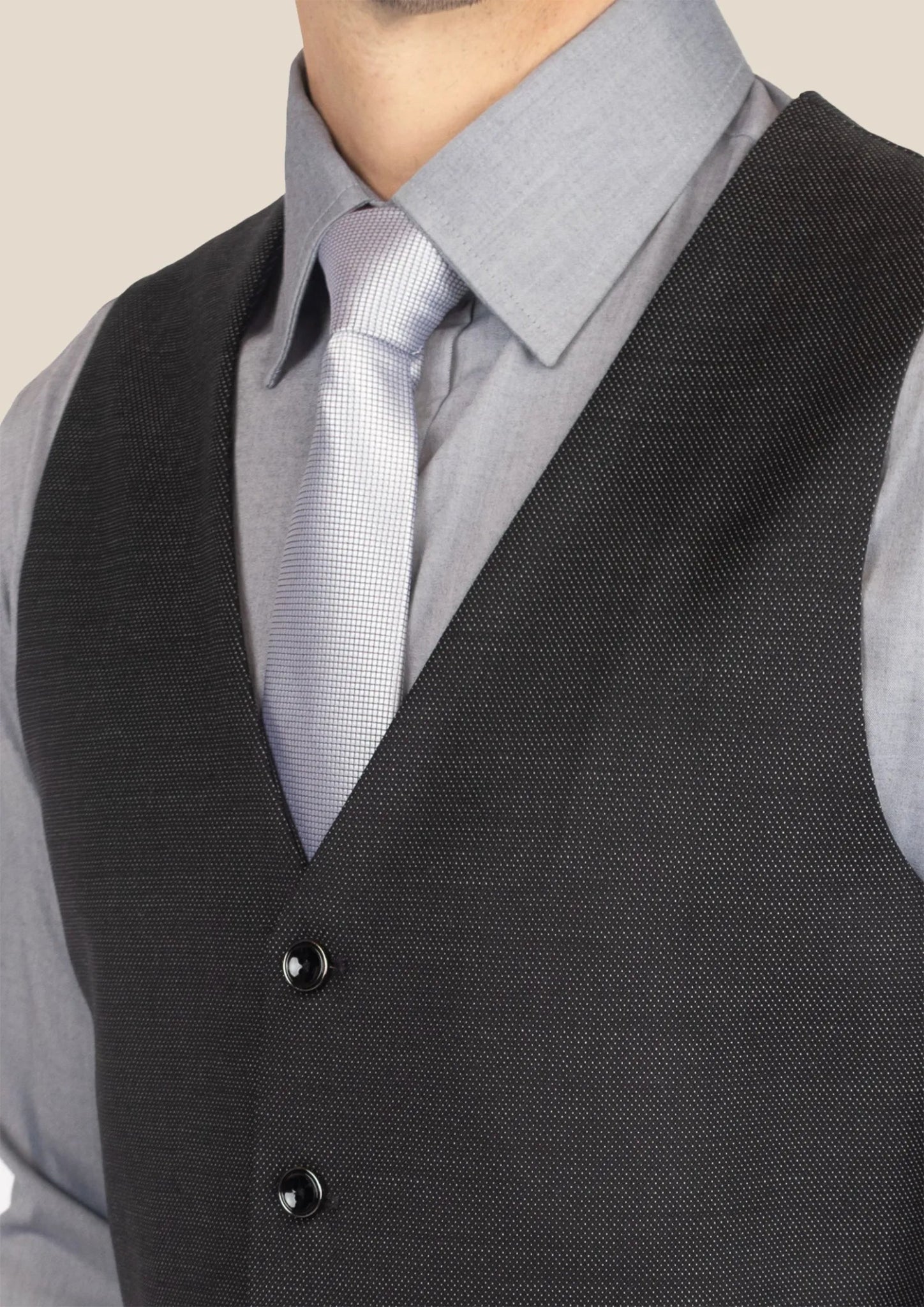 Black Pindot Vest - SARTORO188