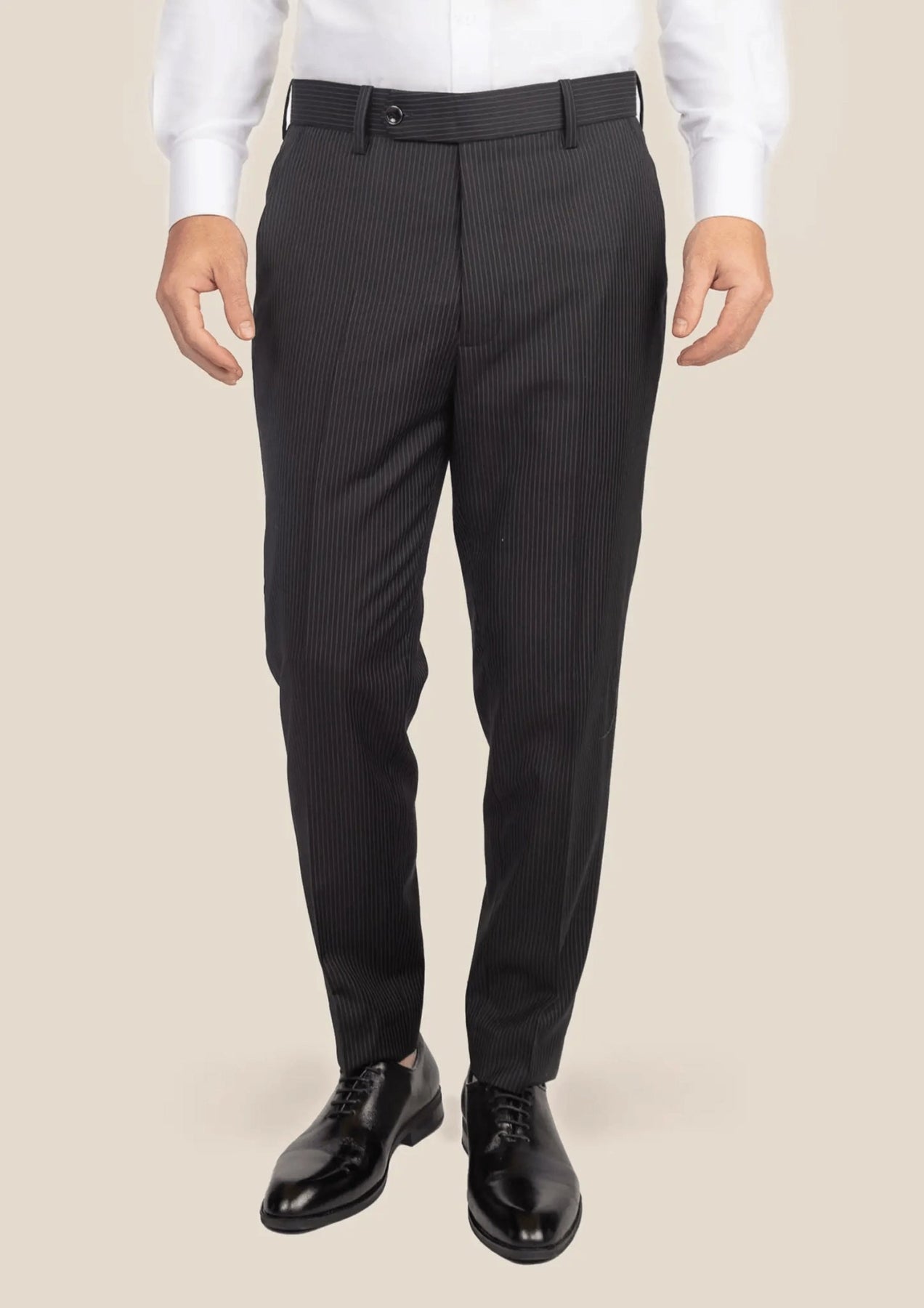 Black Pinstripe Pants - SARTORO Black Pinstripe Pants - SARTORO