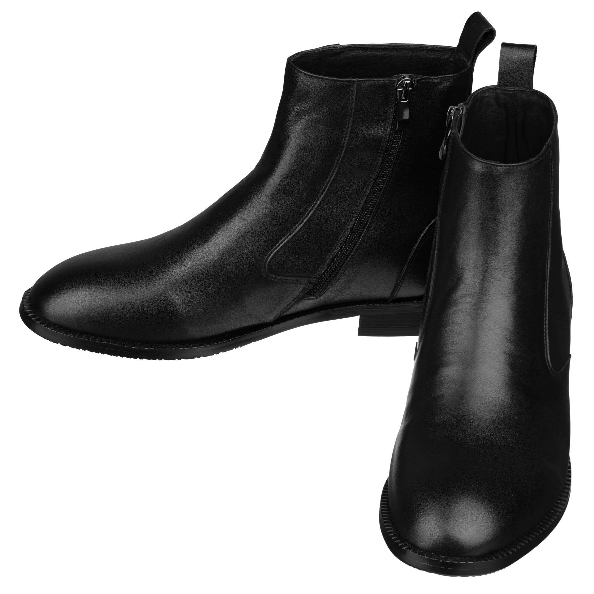 Black Zipper Boot - 2292