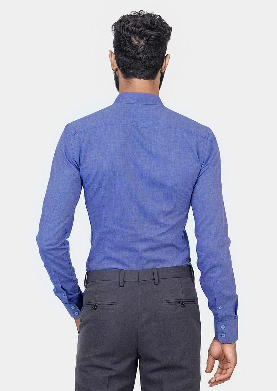 Blue Egyptian Cotton Broadcloth Shirt - SARTORO