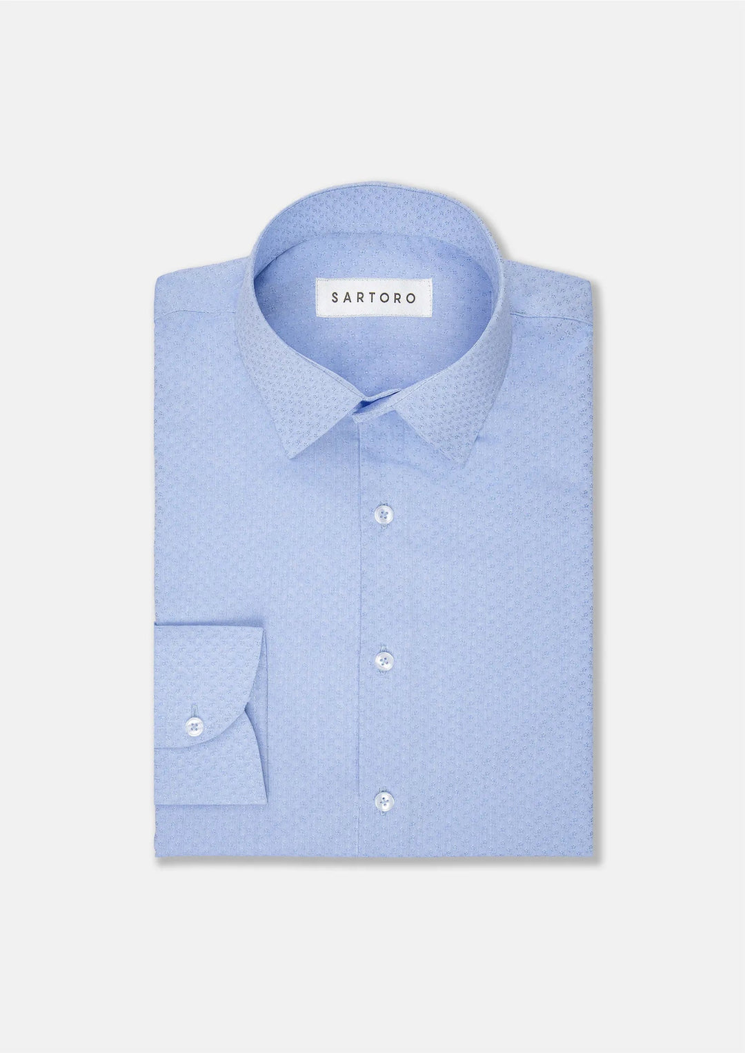 Blue Microfloral Shirt - SARTORO