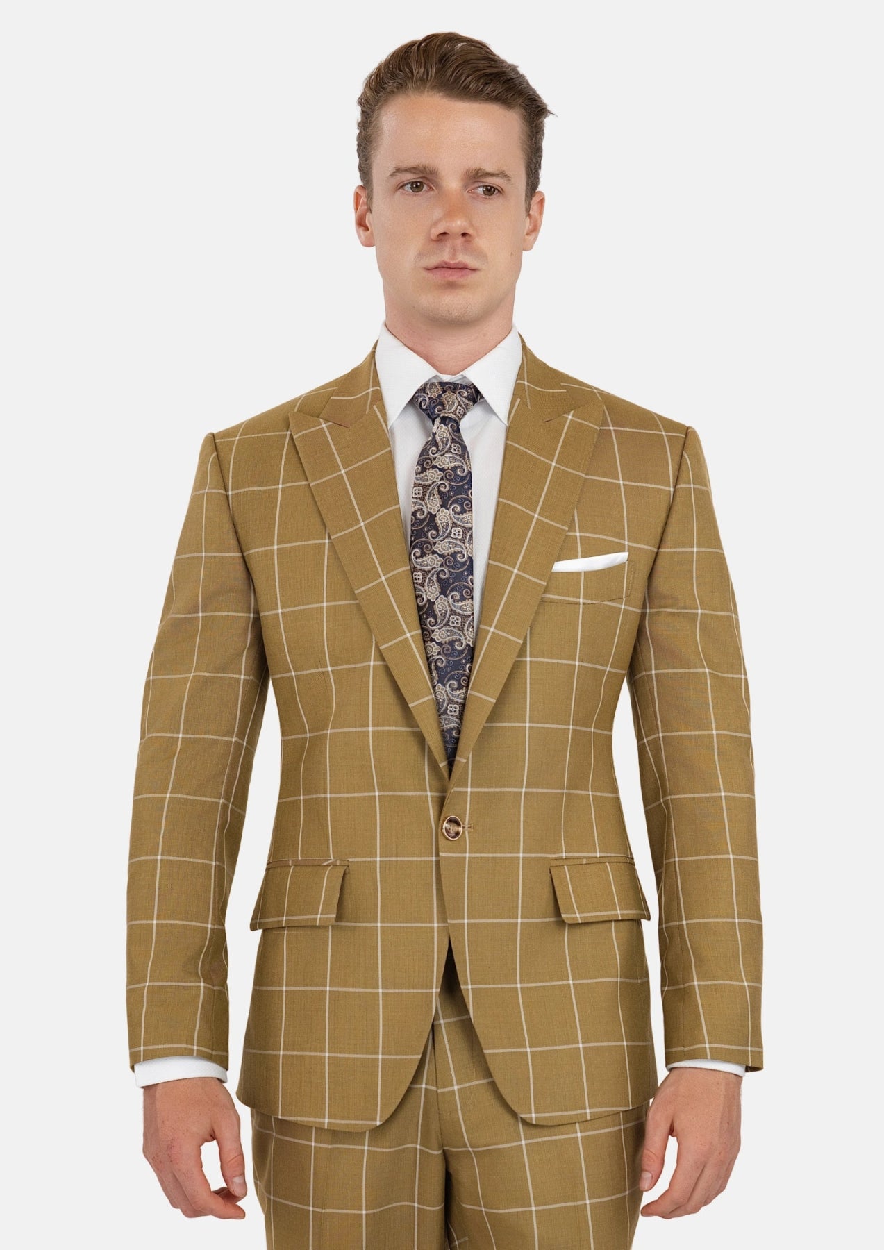 Bowery Gold Windowpane Suit - SARTORO448