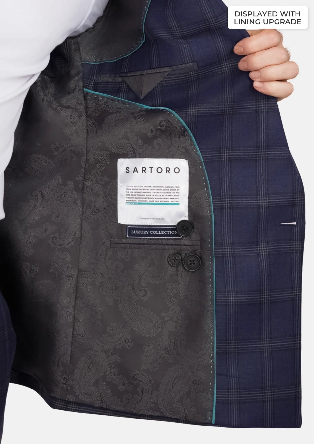 British Navy Checked Rockafeller Jacket