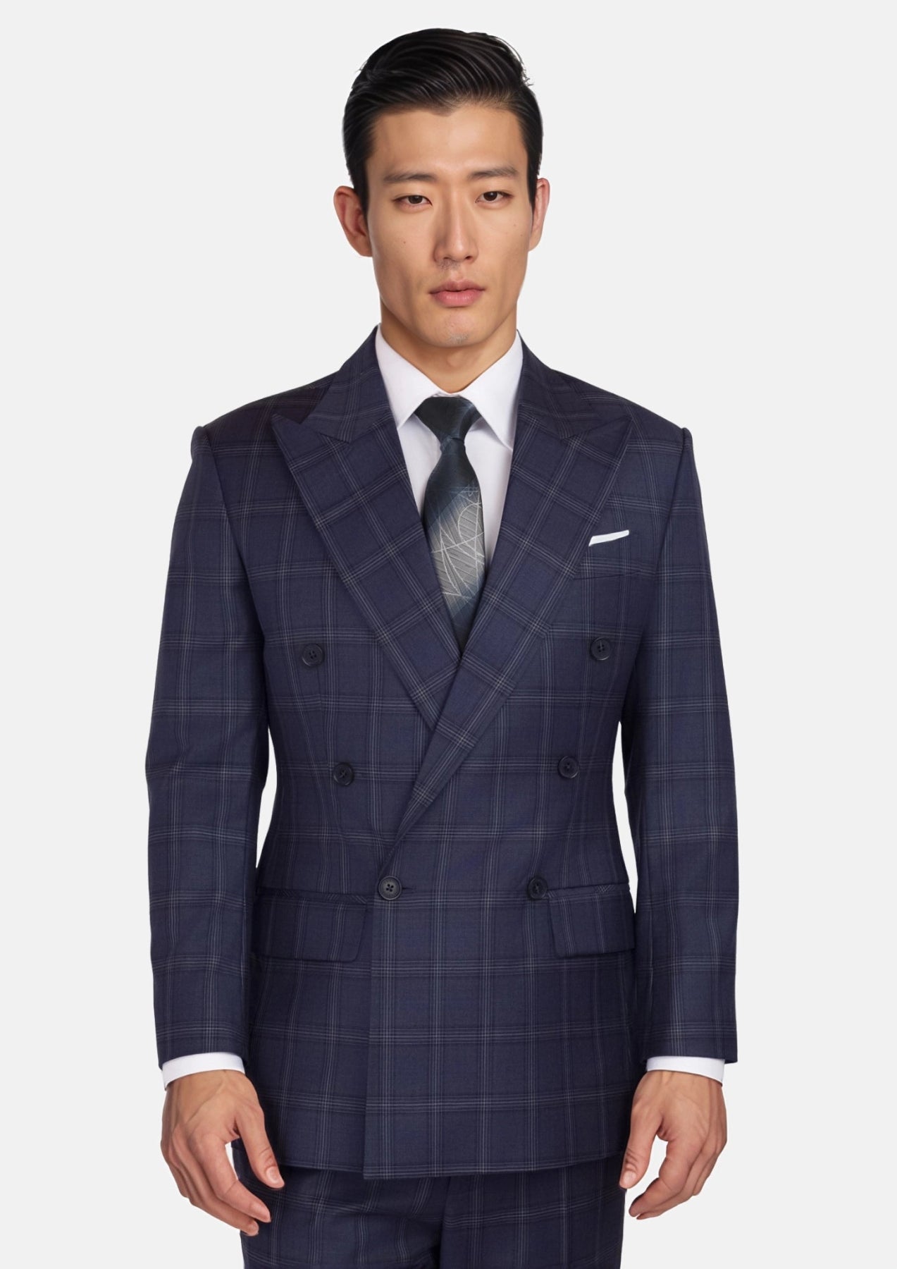 British Navy Checked Rockafeller Suit