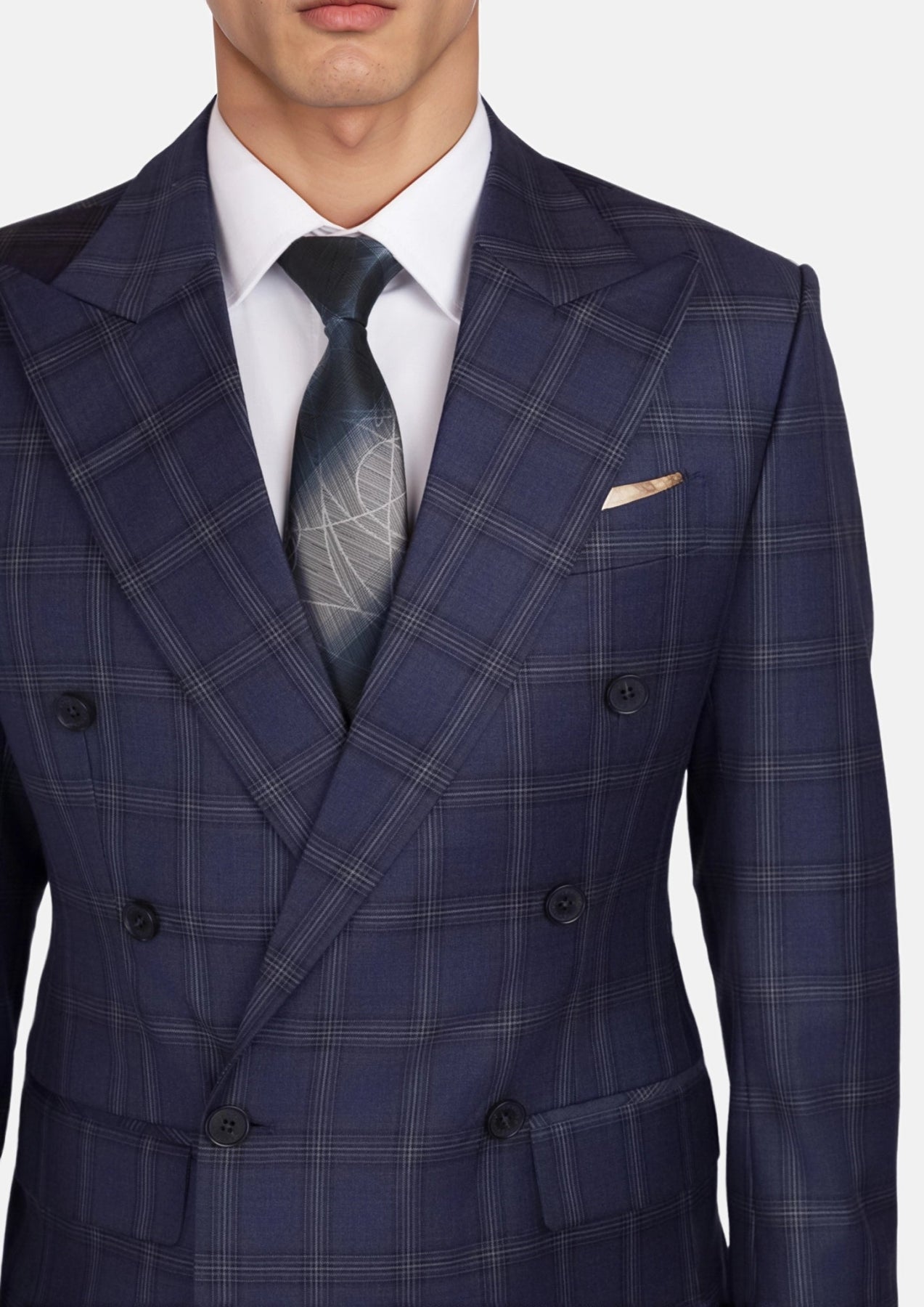 British Navy Checked Rockafeller Suit