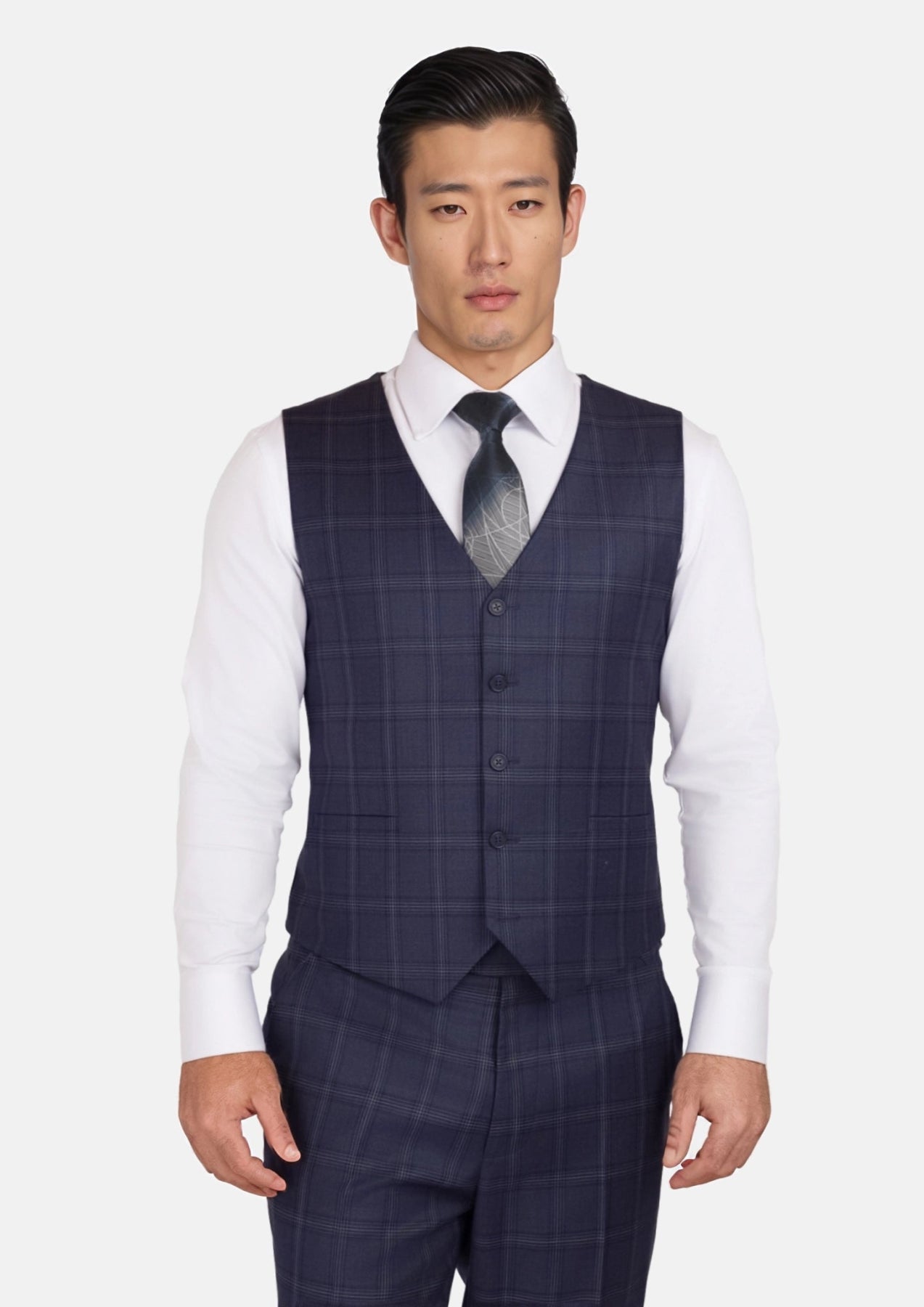 British Navy Checked Vest - SARTORO379