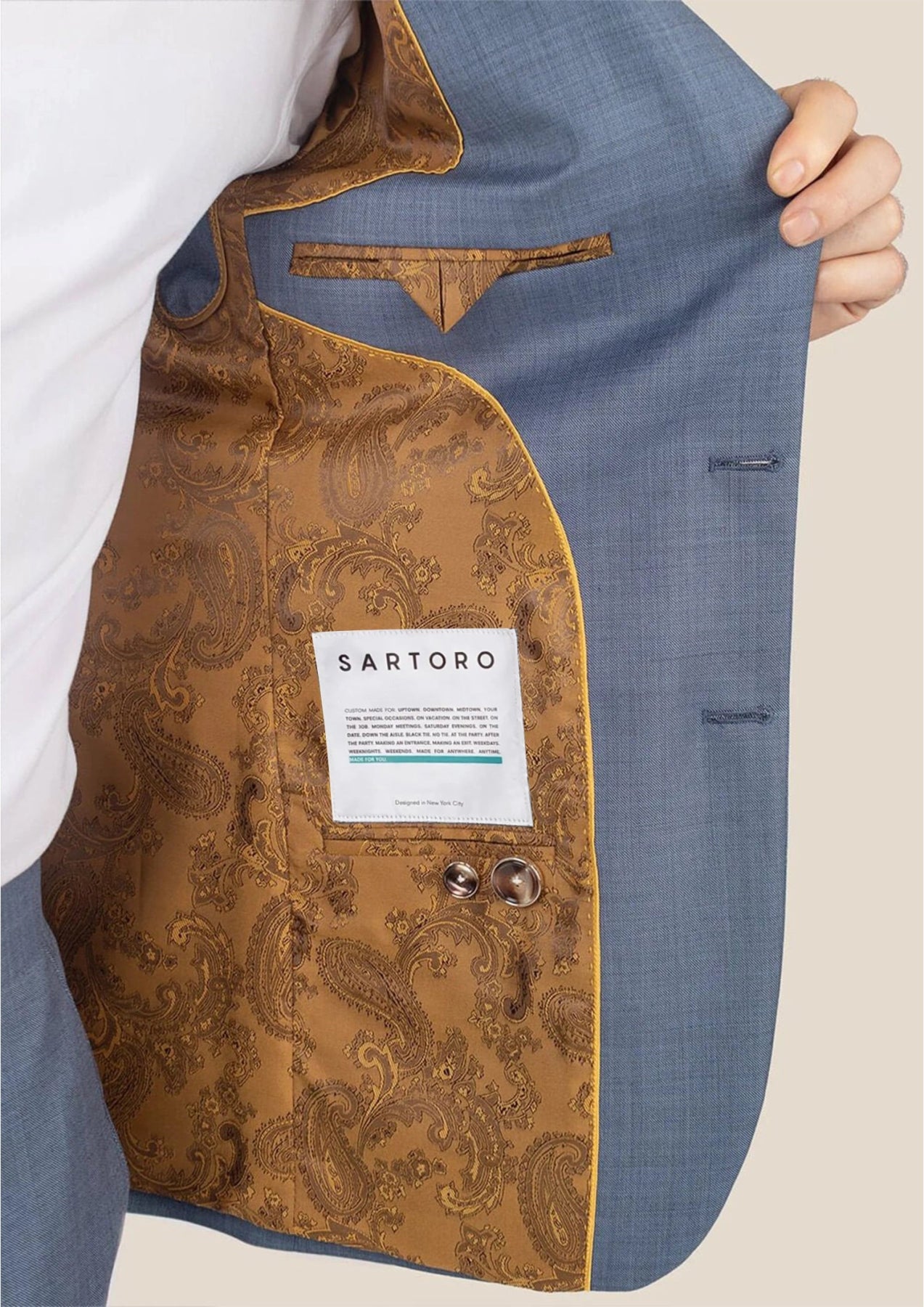 Bryant Vista Blue Sharkskin Suit