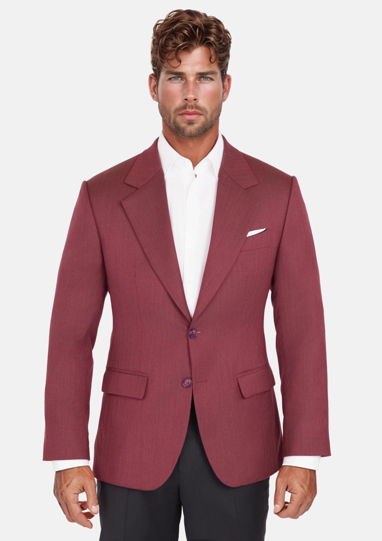 Burgundy Herringbone Ellis Jacket - SARTORO102