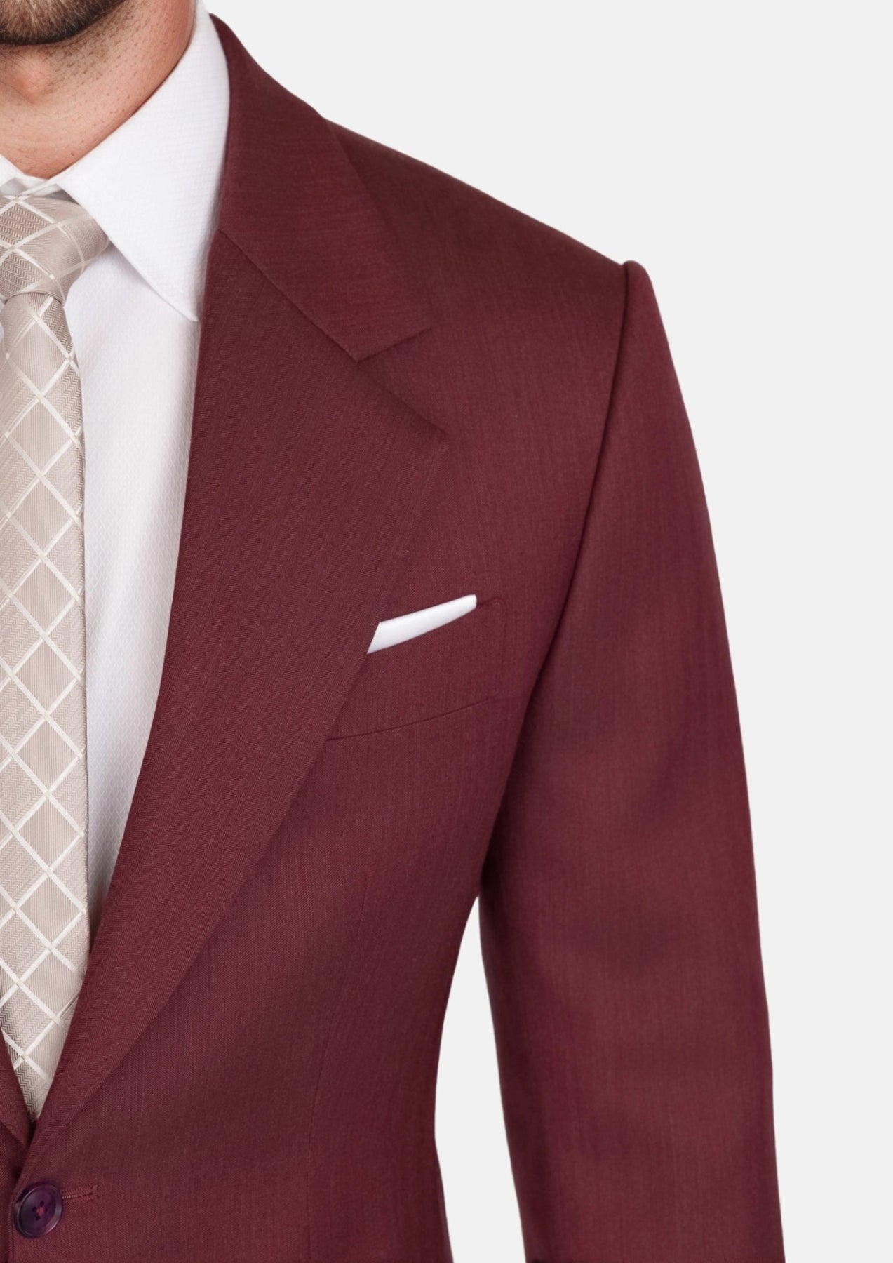 Burgundy Herringbone Ellis Suit