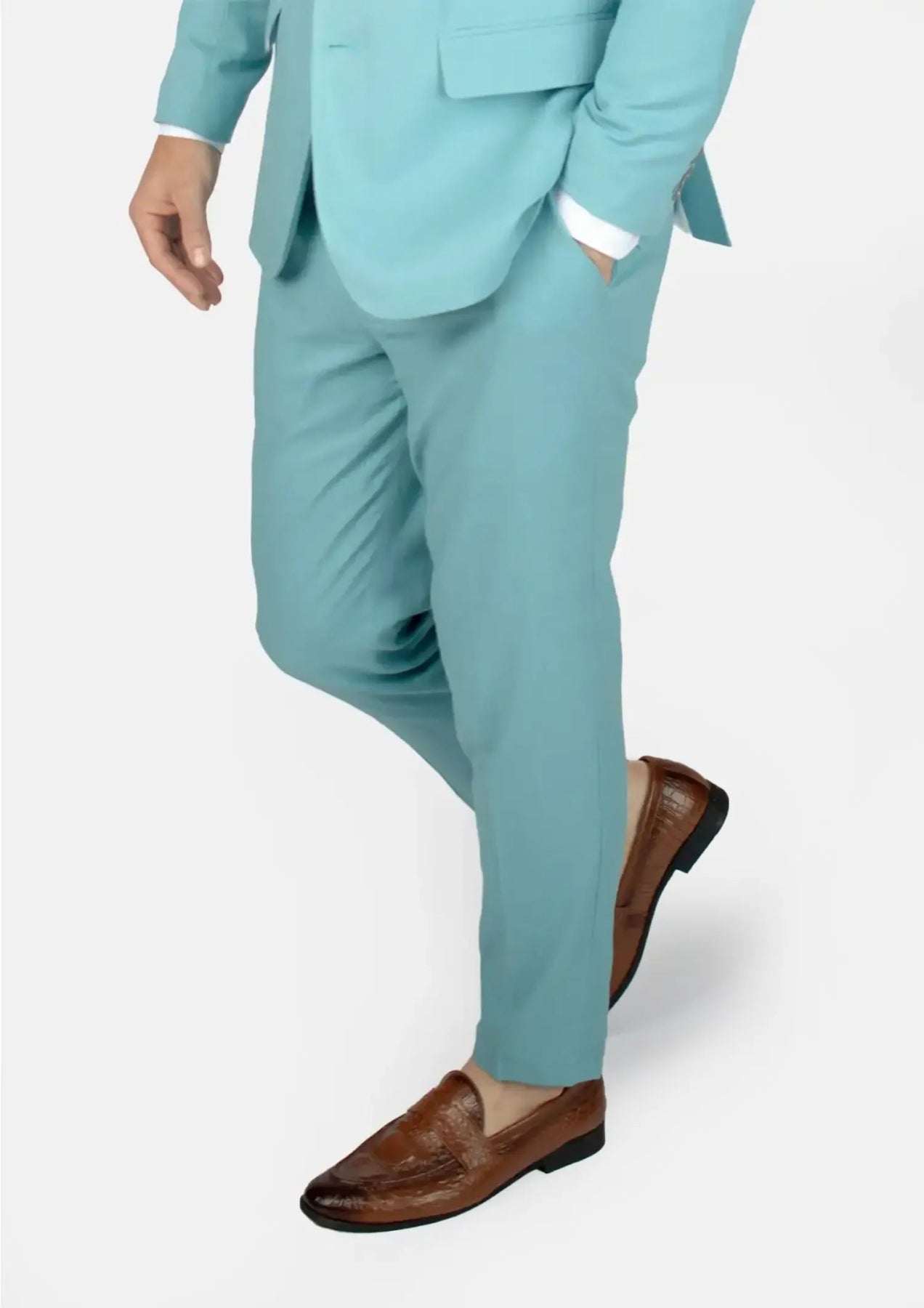 Capri Blue Linen Blend Pants