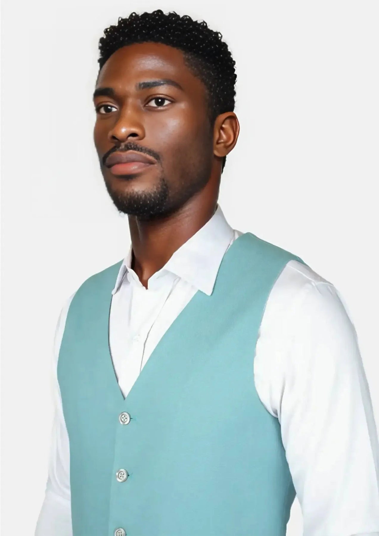 Capri Blue Linen Blend Vest - SARTORO909