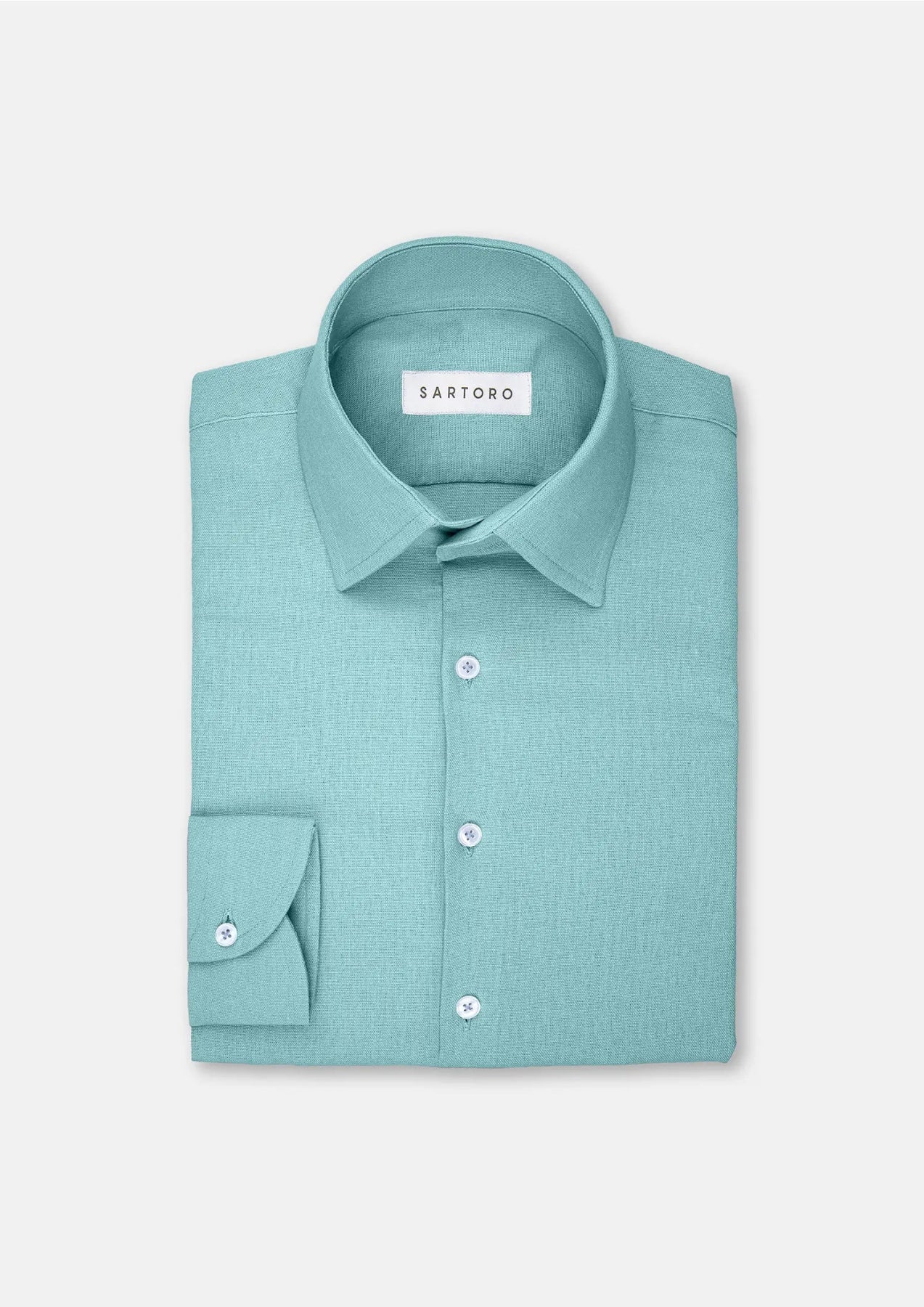 Men's Capri Blue Linen Shirt | SARTORO