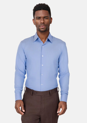 Chambray Blue Bamboo Blend Shirt - SARTORO