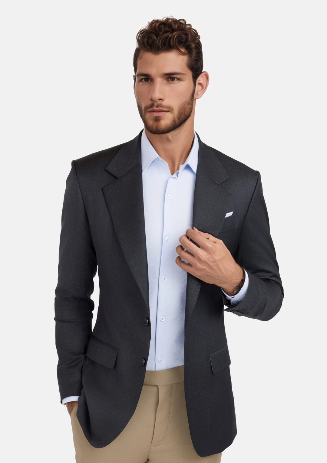 Charcoal Grey Performance Stretch Jacket - SARTORO