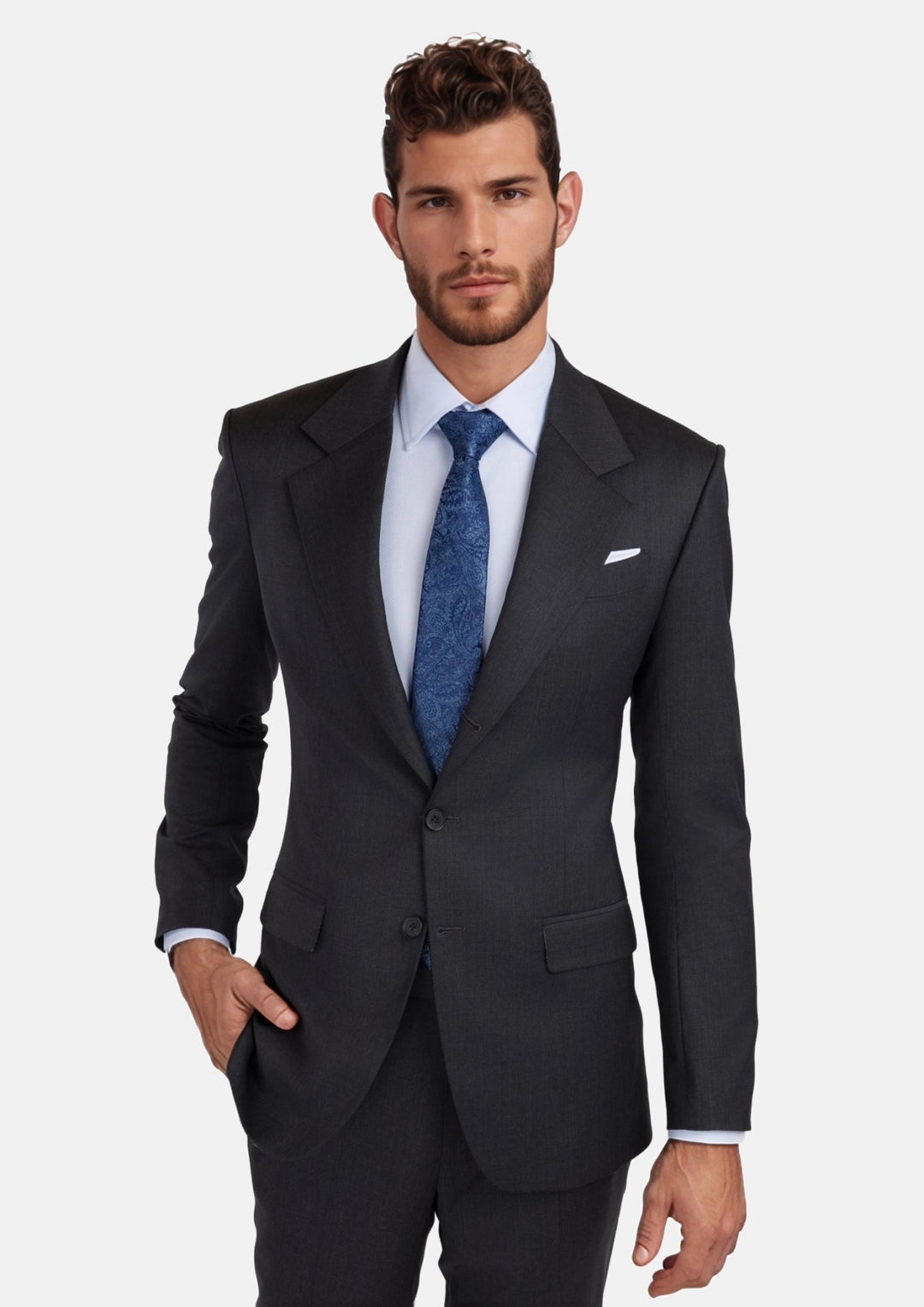 Charcoal Grey Performance Stretch Suit - SARTORO
