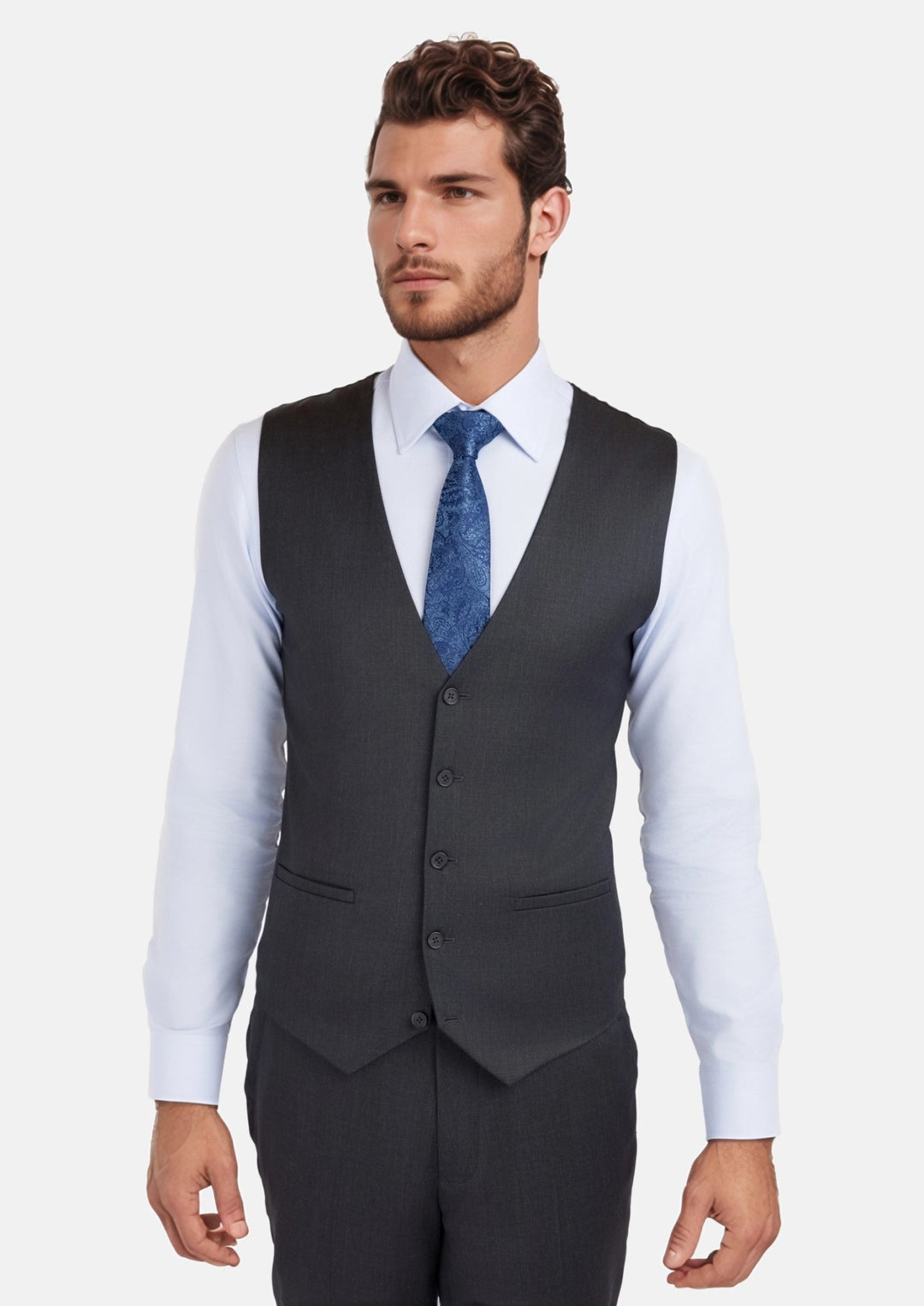 Charcoal Grey Performance Stretch Vest - SARTORO