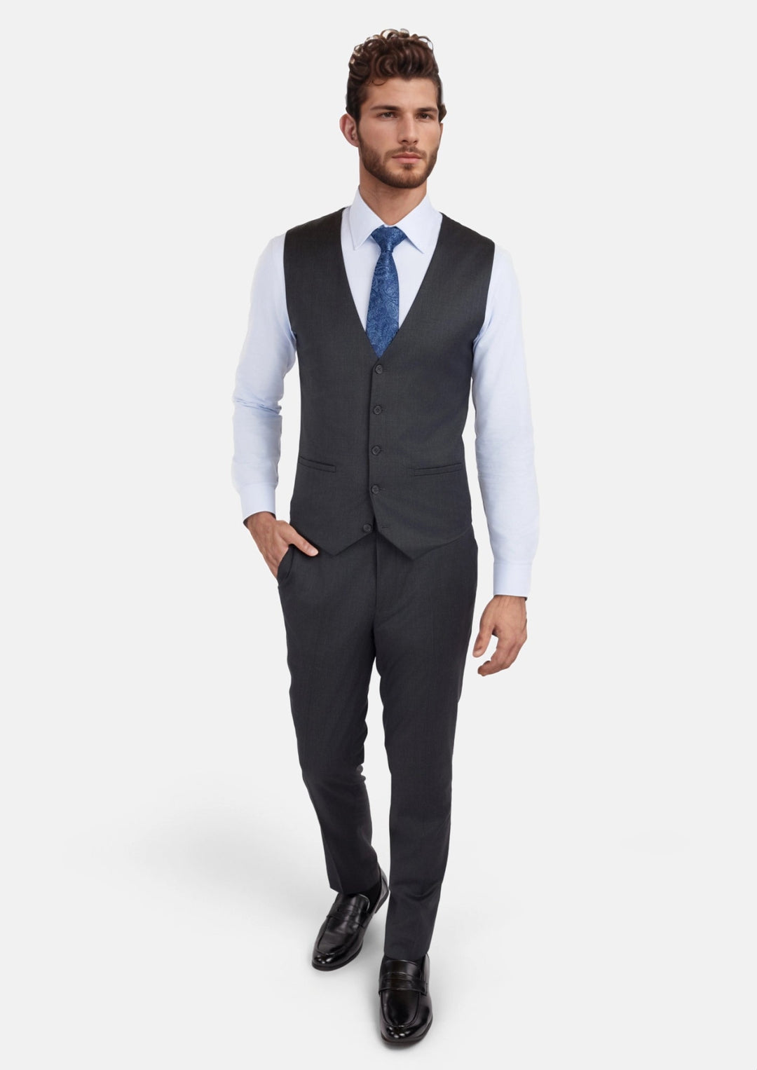Charcoal Grey Performance Stretch Vest - SARTORO