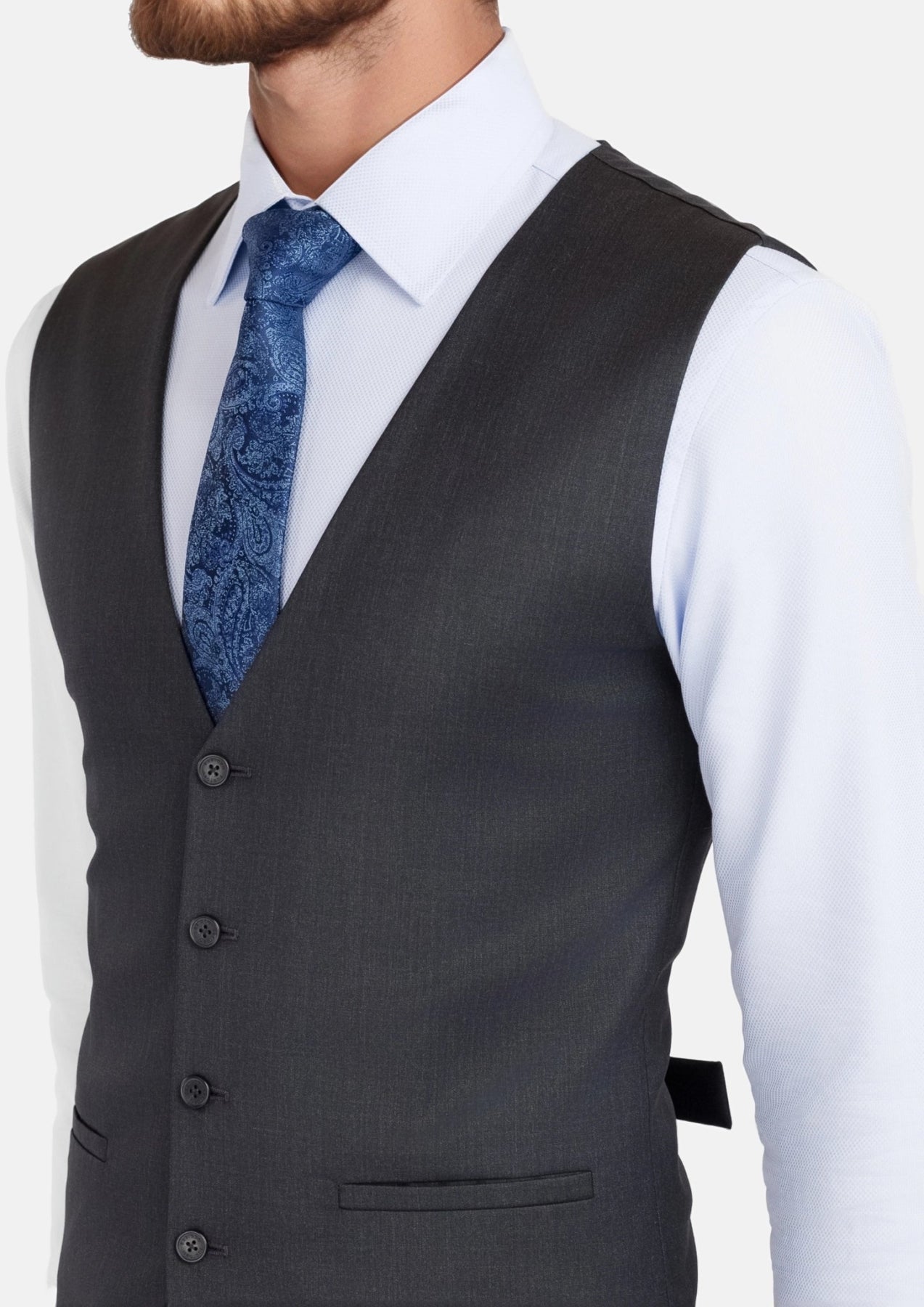Charcoal Grey Performance Stretch Vest - SARTORO158