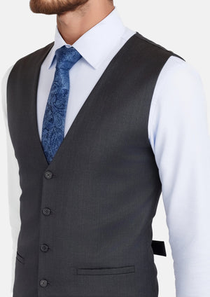 Charcoal Grey Performance Stretch Vest - SARTORO