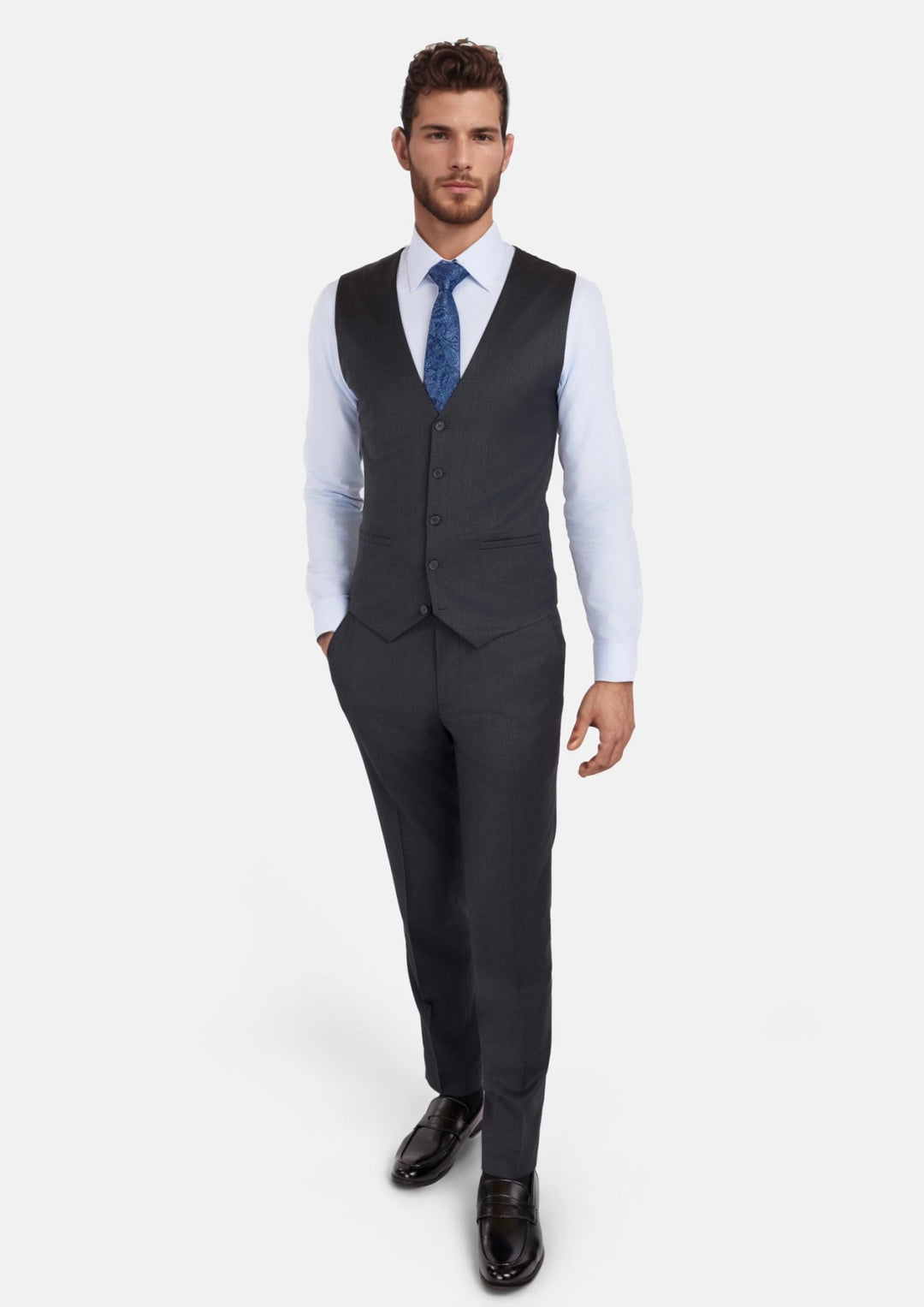 Charcoal Grey Performance Stretch Vest - SARTORO