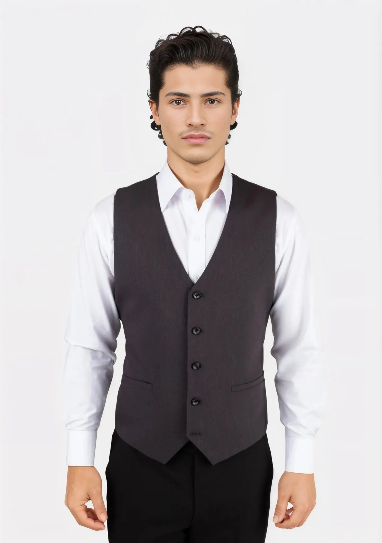 Charcoal Stretch Vest - SARTORO15