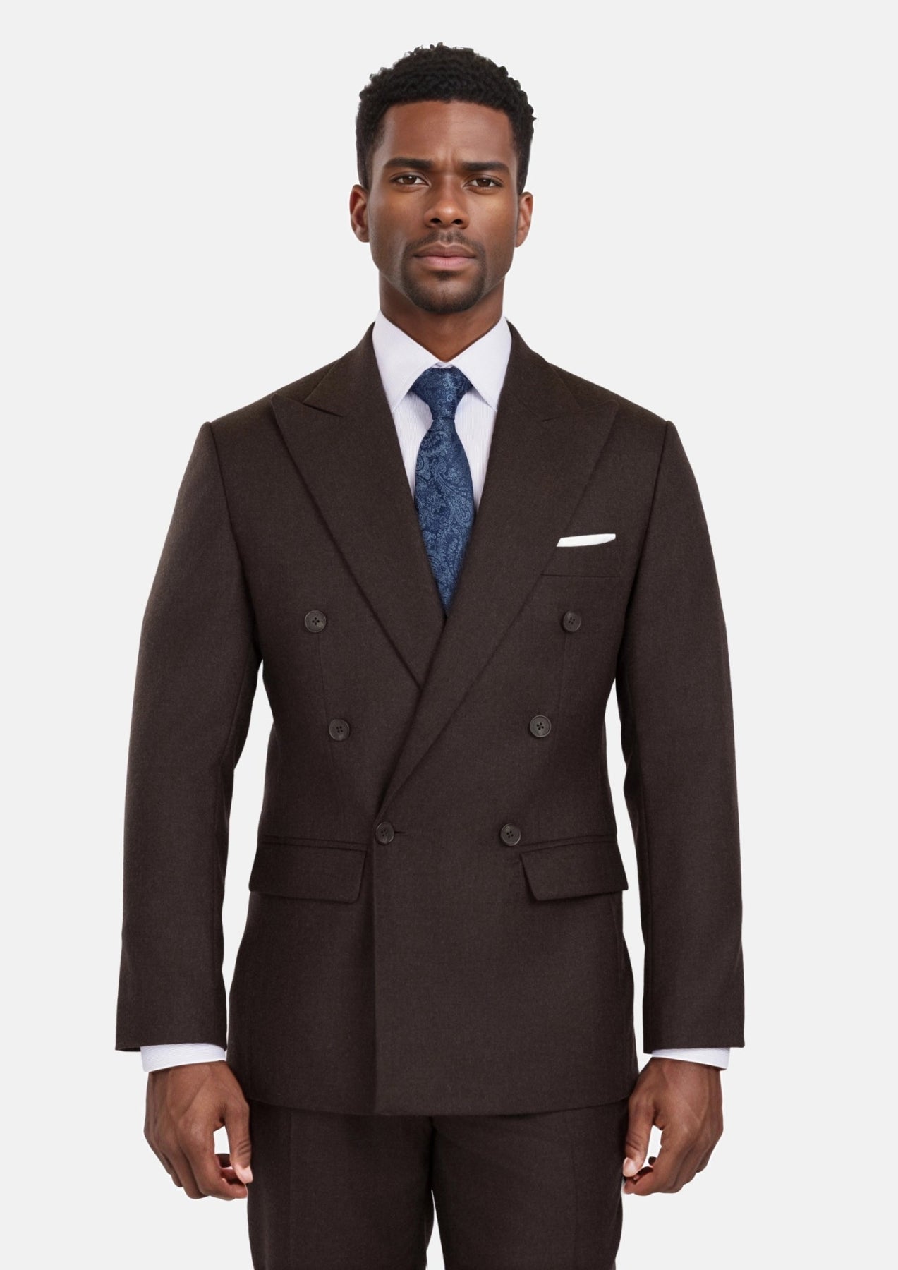 Men's Chocolate Brown Flannel Rockafeller Suit