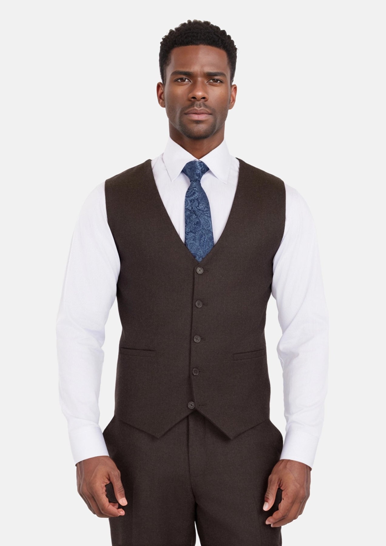 Chocolate Brown Flannel Vest670