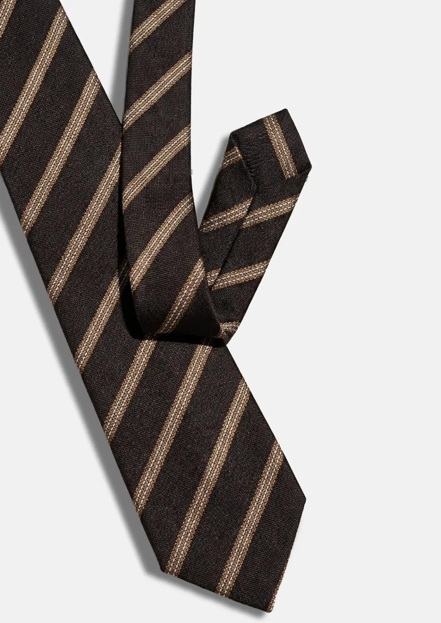 Chocolate Brown Gold Stripe Tie268