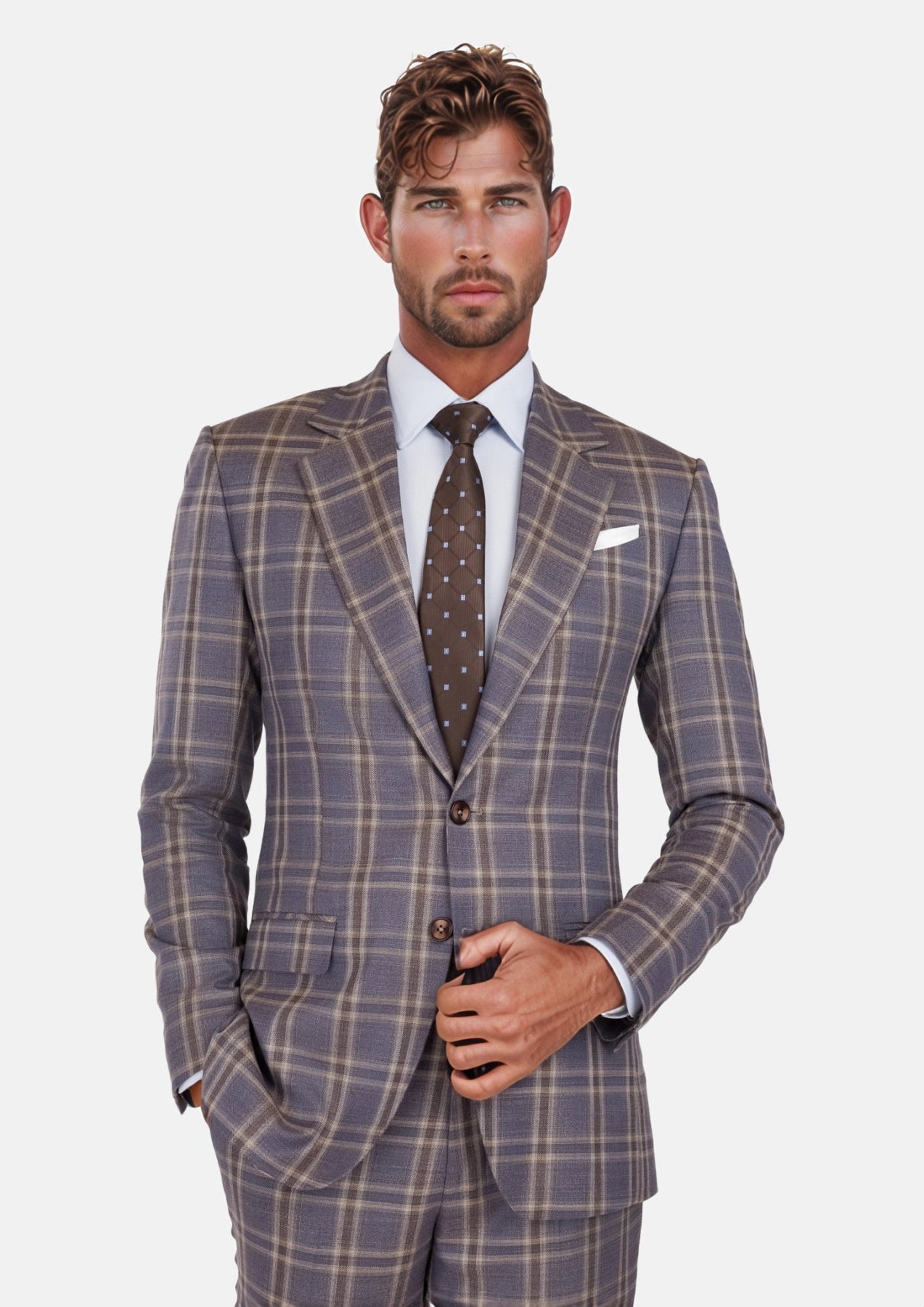 Cincinnati Lilac Checked Bamboo Suit