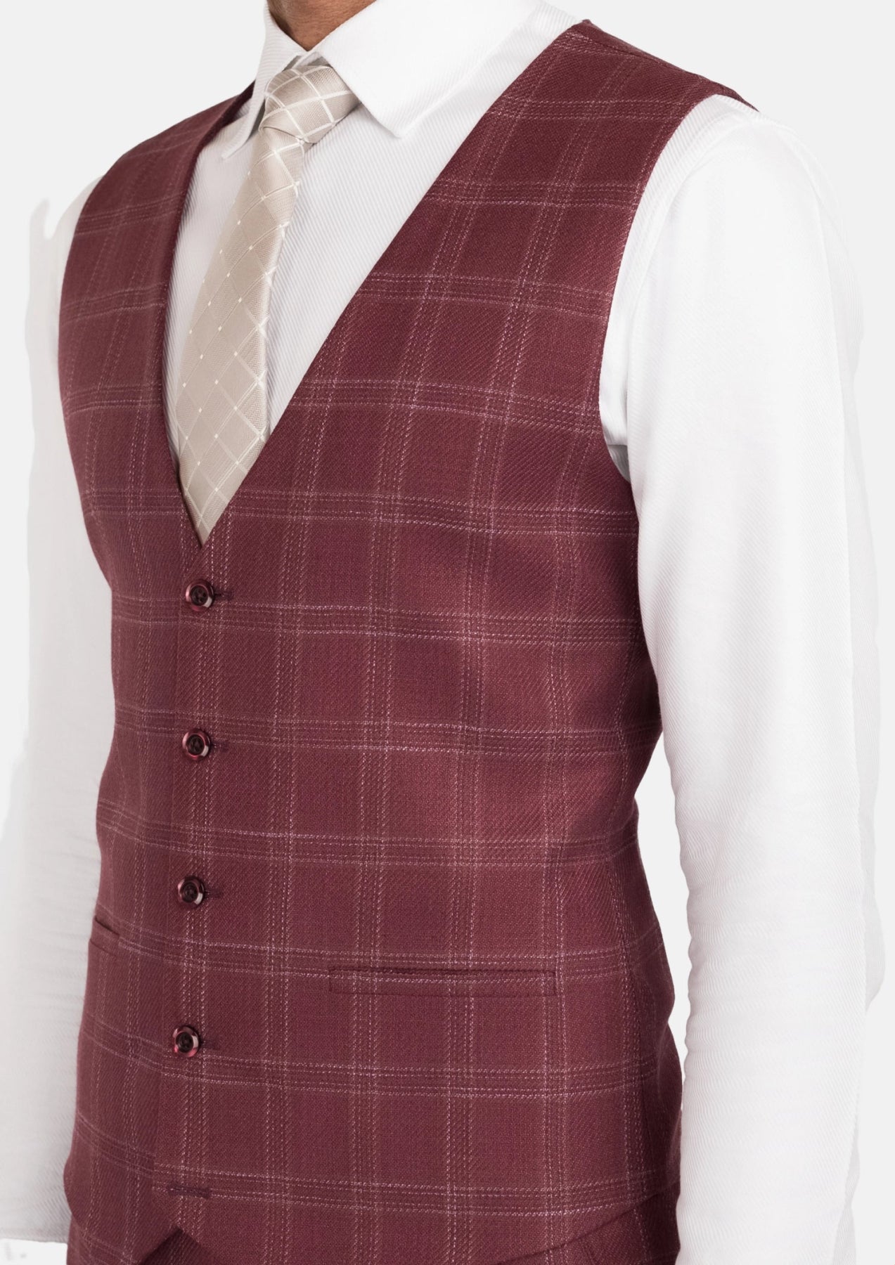 Claret Red Vest - SARTORO560
