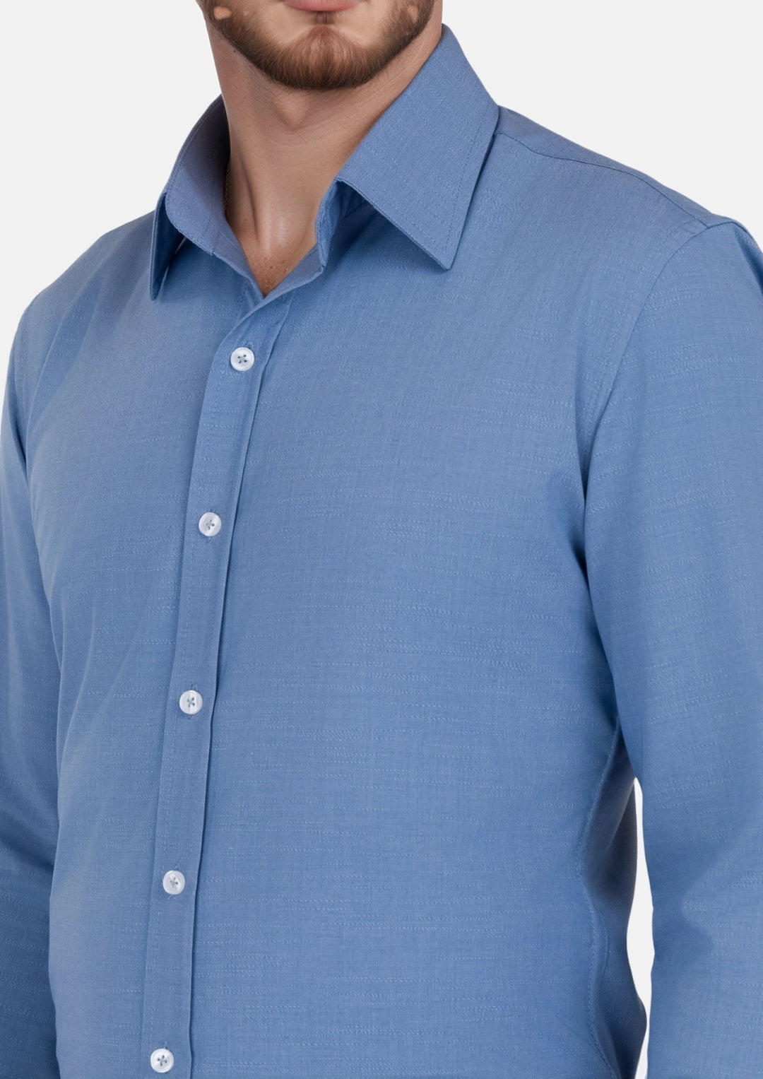 Cornflower Blue Aloe Shirt - SARTORO
