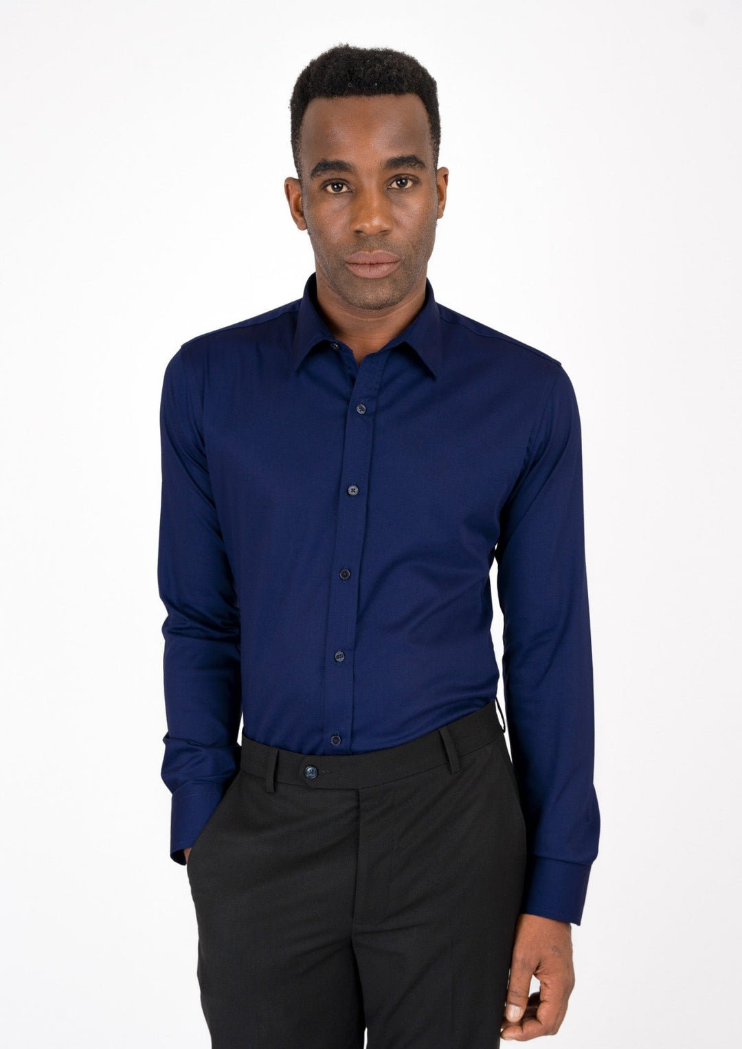 Deep Blue Ultrasoft Bamboo Shirt - SARTORO