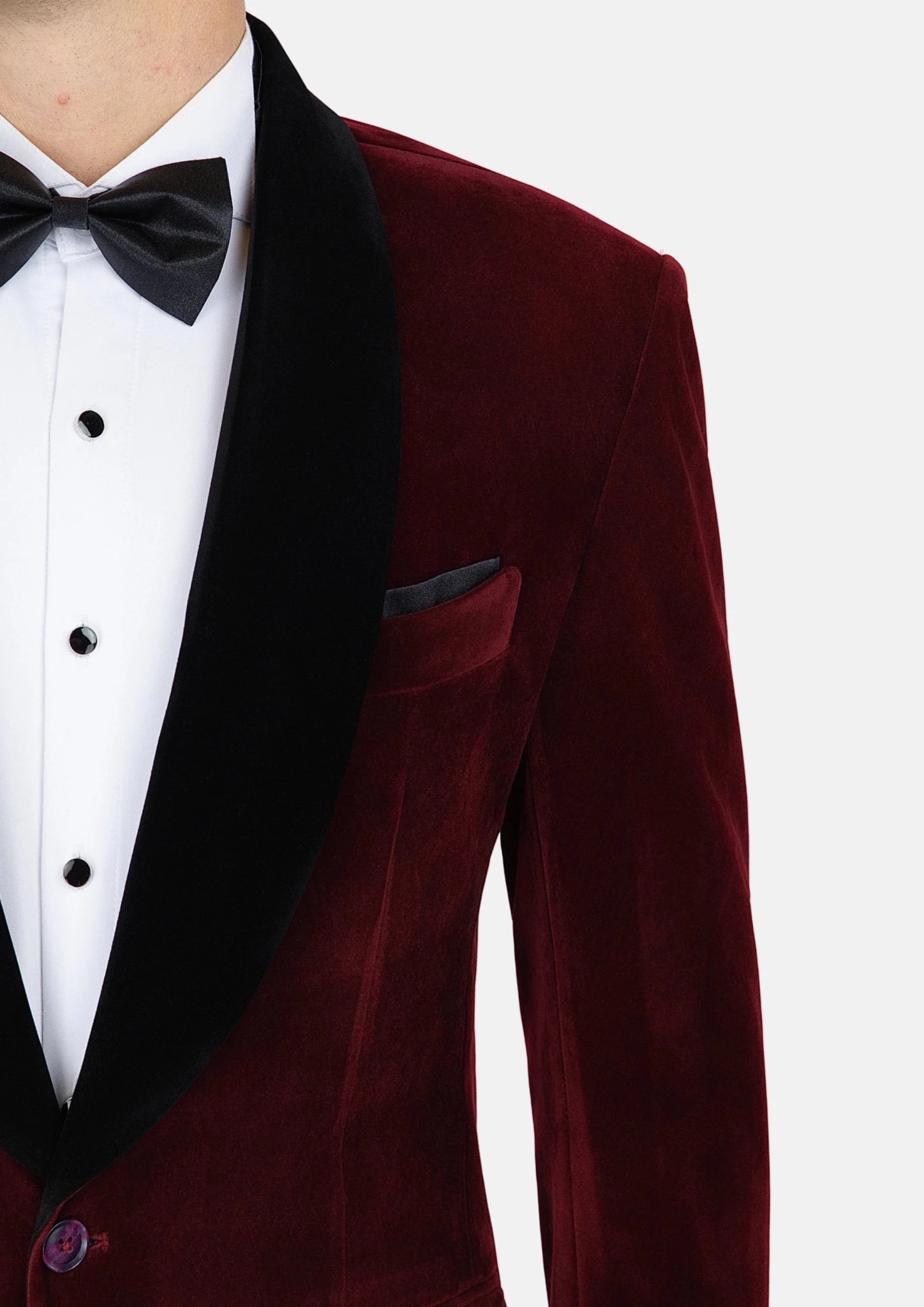 Deep Burgundy Velvet Tuxedo Jacket - SARTORO992