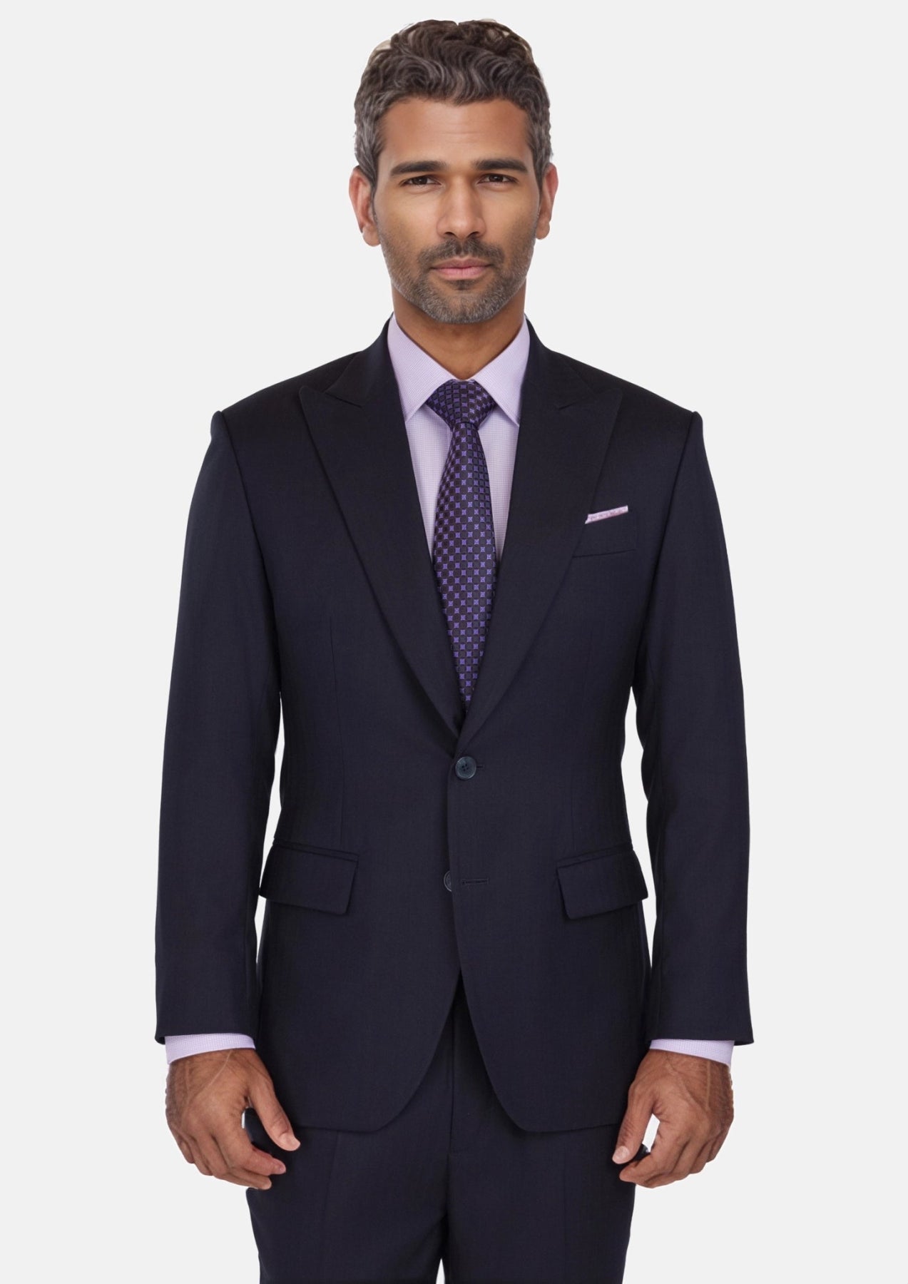 Deep Navy Herringbone Bryant Suit - SARTORO