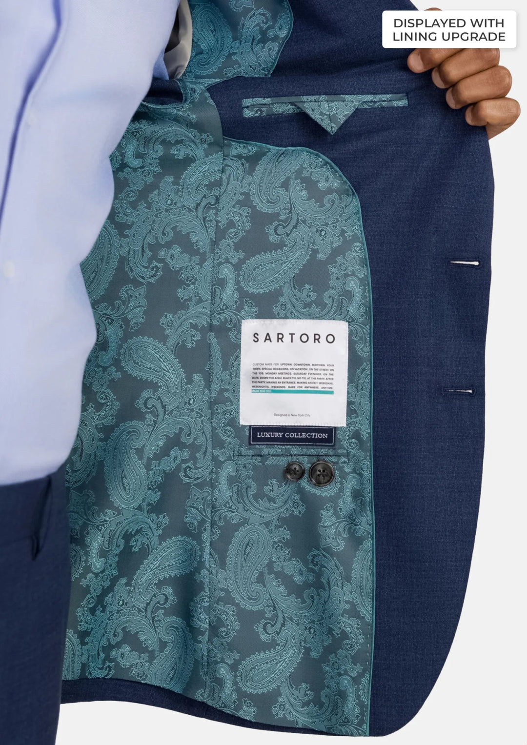 Delft Blue Bamboo Ellis Suit - SARTORO