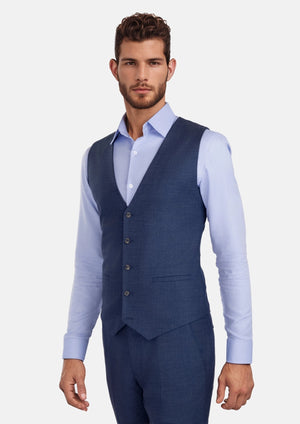 Delft Blue Bamboo Vest - SARTORO