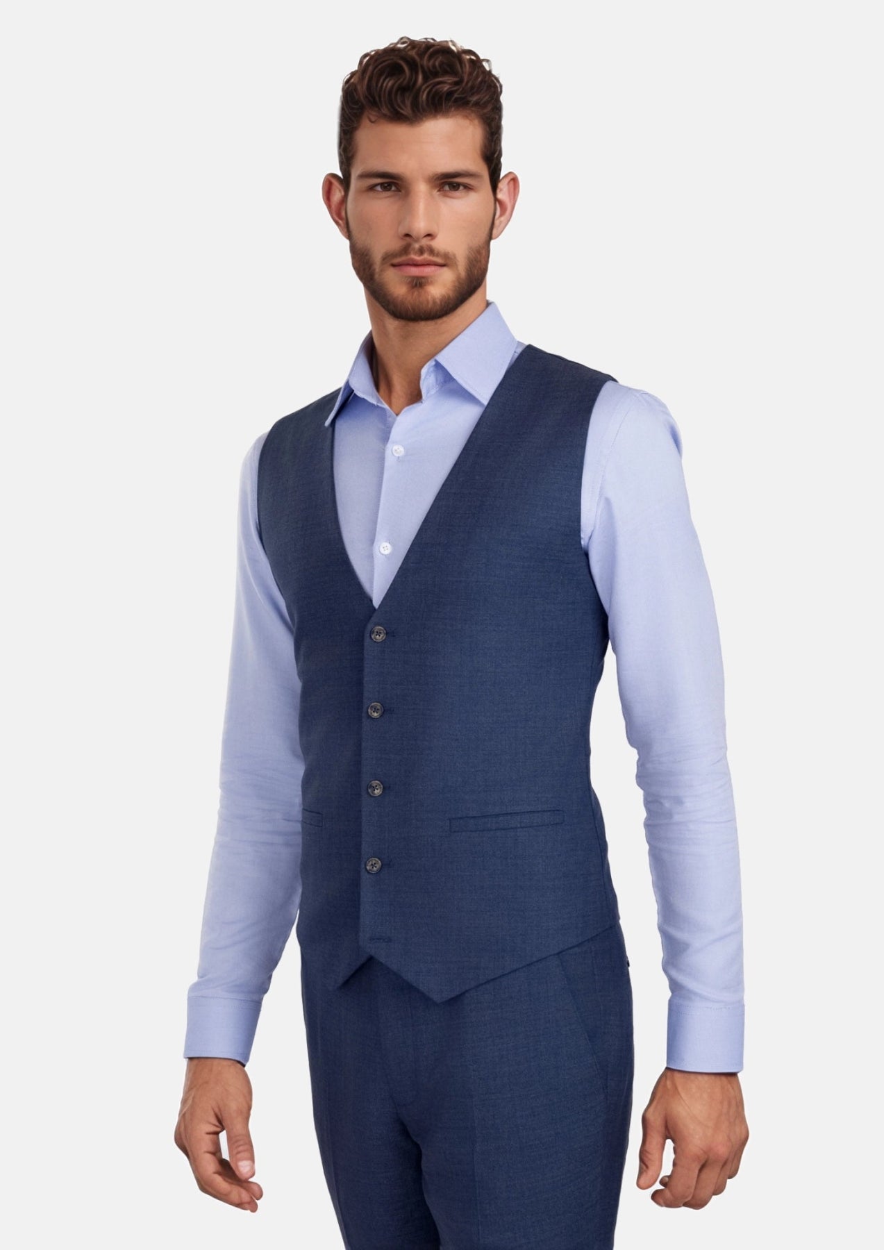 Delft Blue Bamboo Vest - SARTORO268