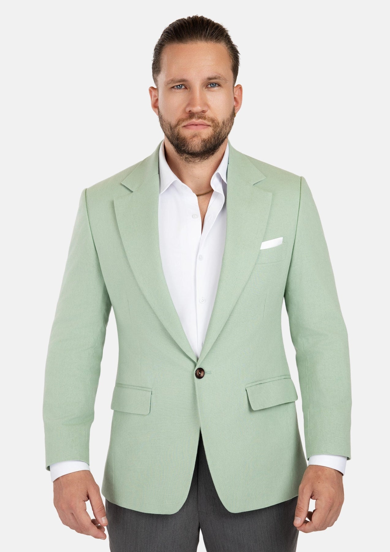 Eldridge Fern Green Linen Jacket - SARTORO775